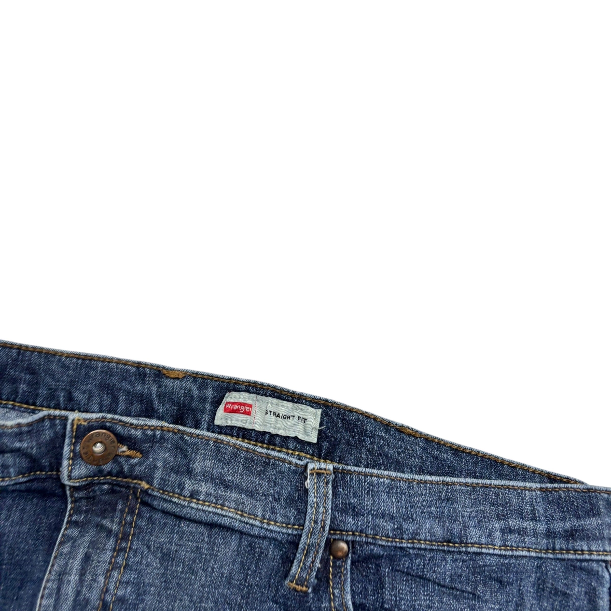 Wrangler Jeans W44 L30 Mens Dark Blue Regular Straight Fit Stretch Denim (E)