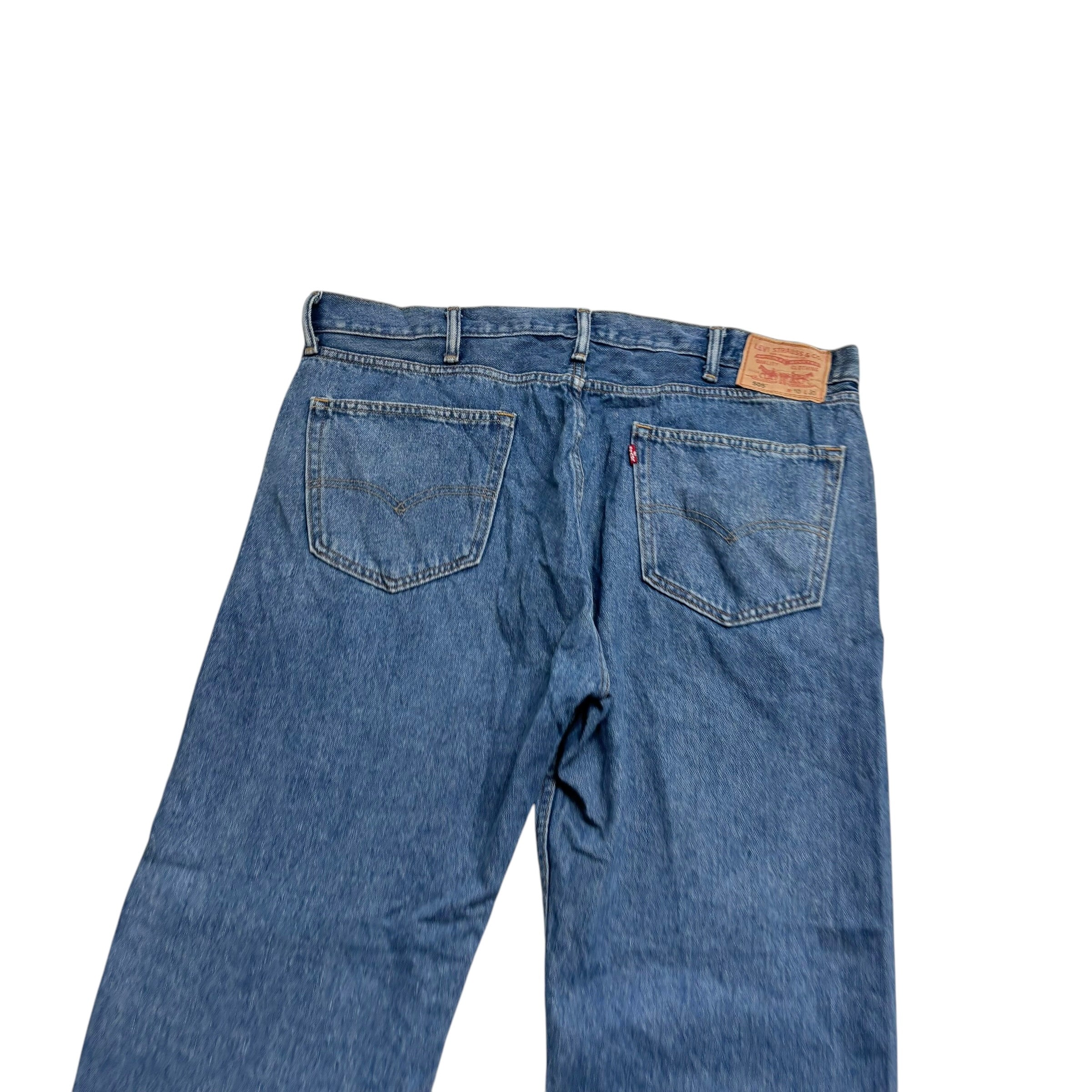 Levis 505 Jeans W40 L30 Mens Mid Blue Regular Straight Fit Vintage Denim (E)
