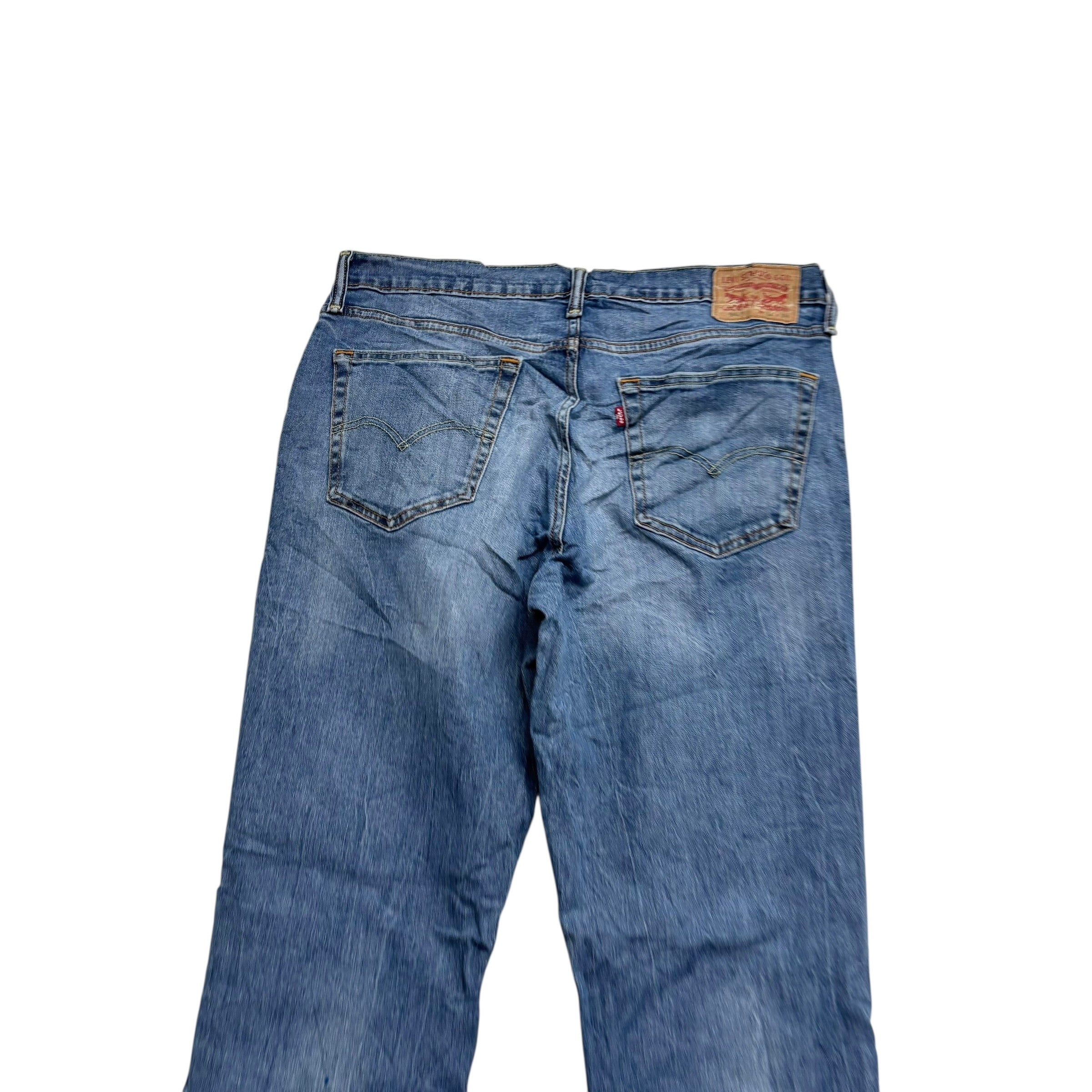 Levis 541 Jeans W34 L34 Mens Mid Blue Athletic Tapered Fit Stretch Denim (F)