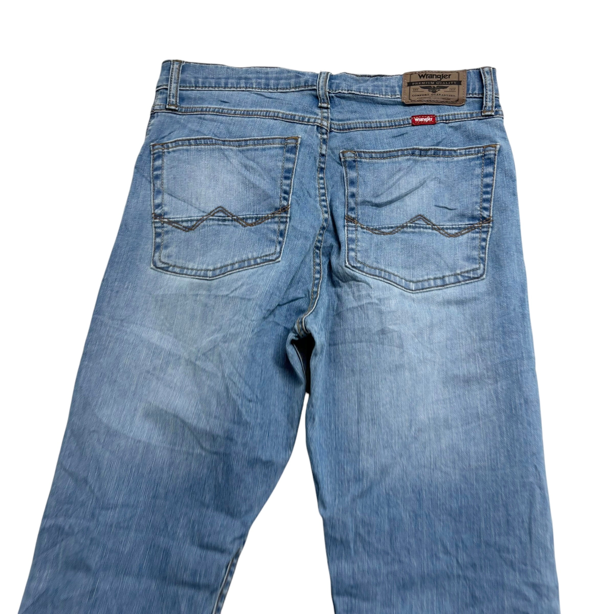 Wrangler Jeans W29 L30 Mens Light Blue Slim Straight Fit Stretch Denim (E)