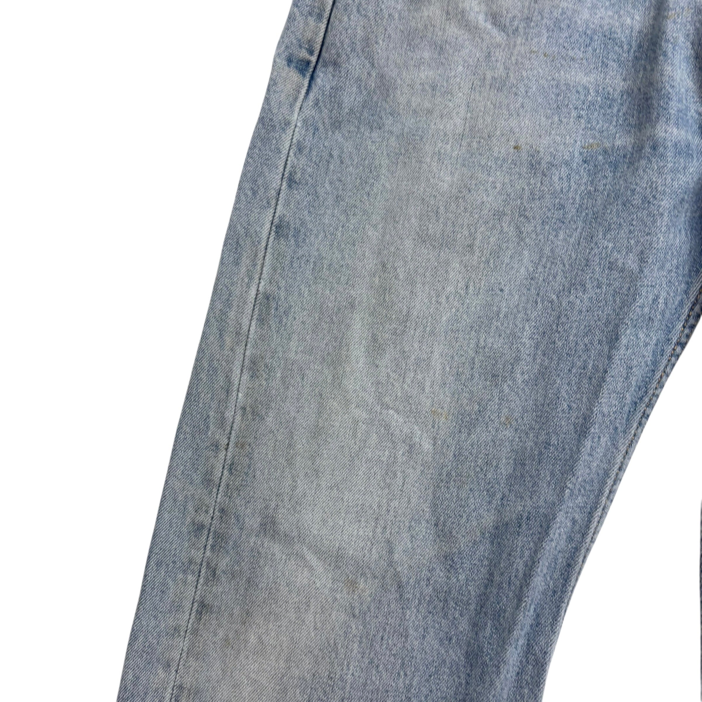 Levis 505 Jeans W34 L30 Mens Light Blue Regular Straight Fit Denim (F)