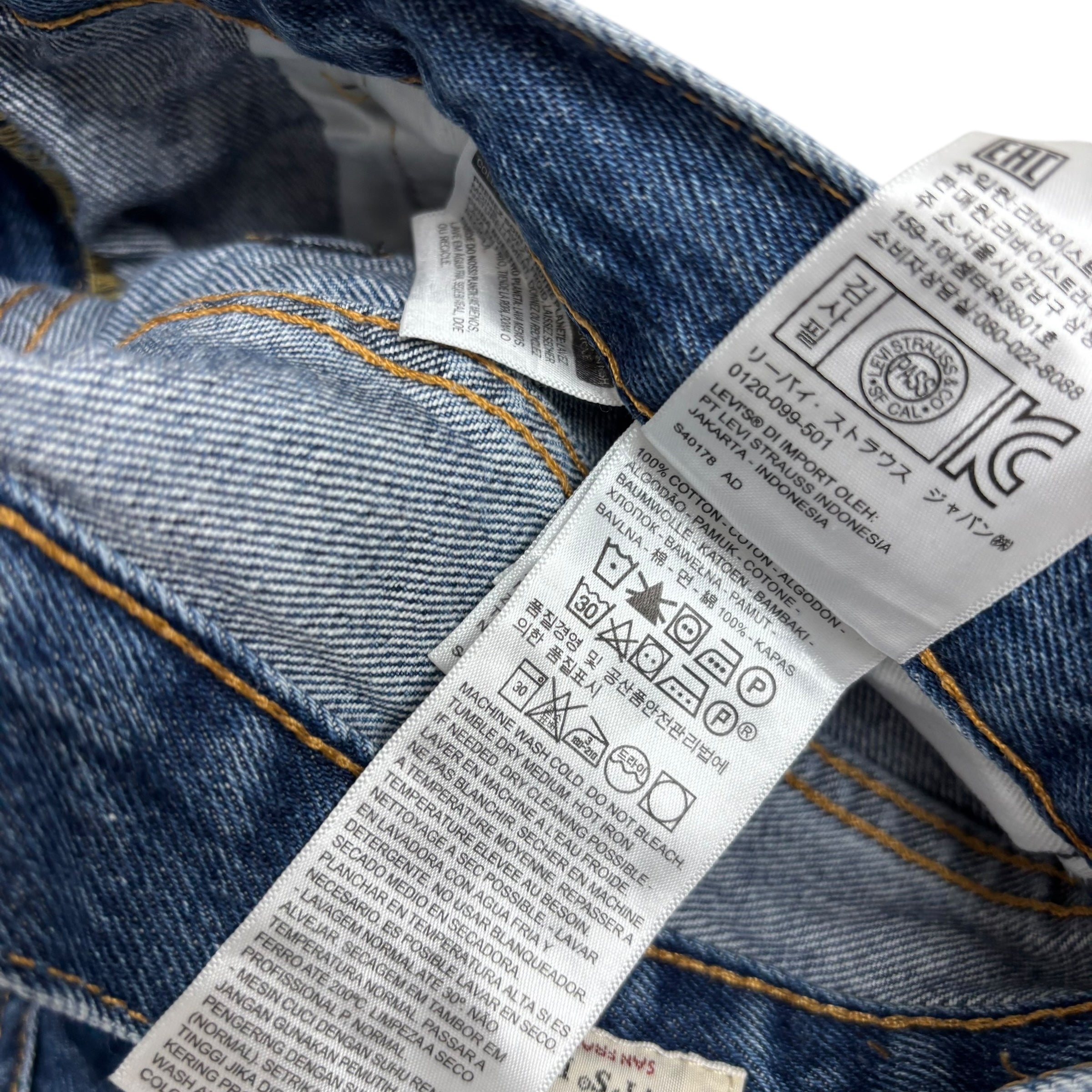 Levis 514 Jeans W32 L30 Mens Mid Blue Regular Straight Fit Premium Denim