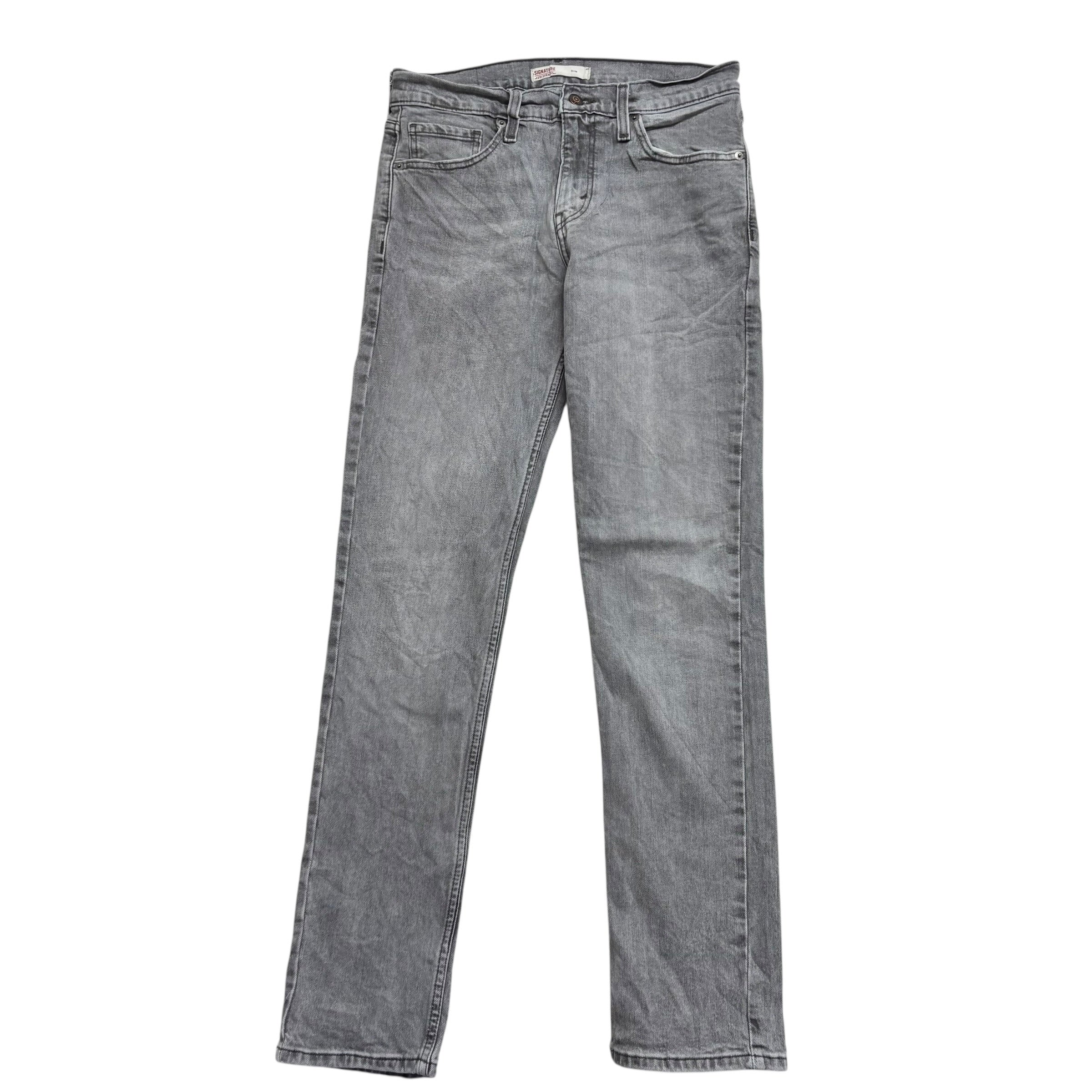 Levis Signature Jeans W30 L32 Mens Grey Slim Fit Stretch Denim (E)