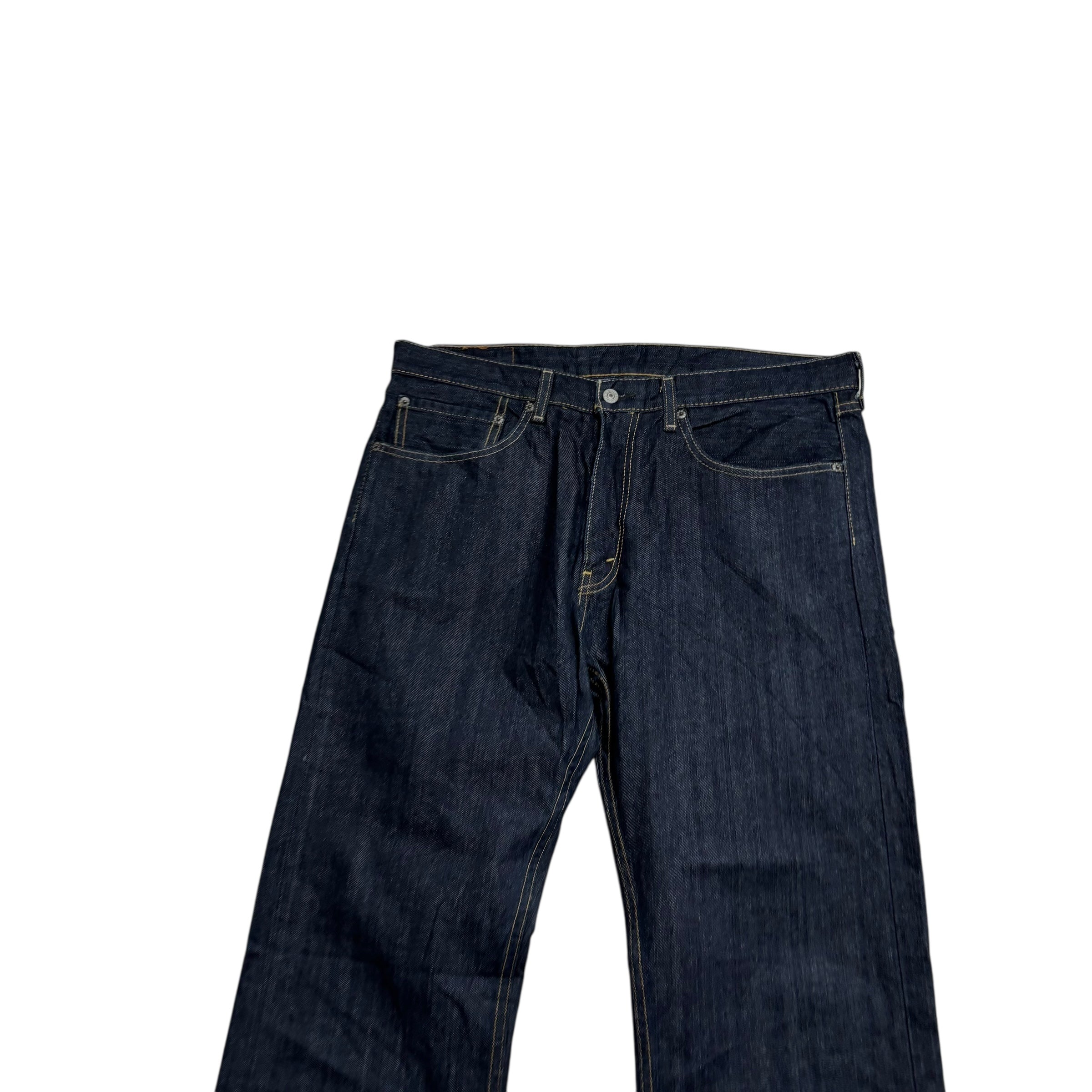 Levis 505 Jeans W36 L34 Mens Dark Blue Regular Straight Fit Denim (E)