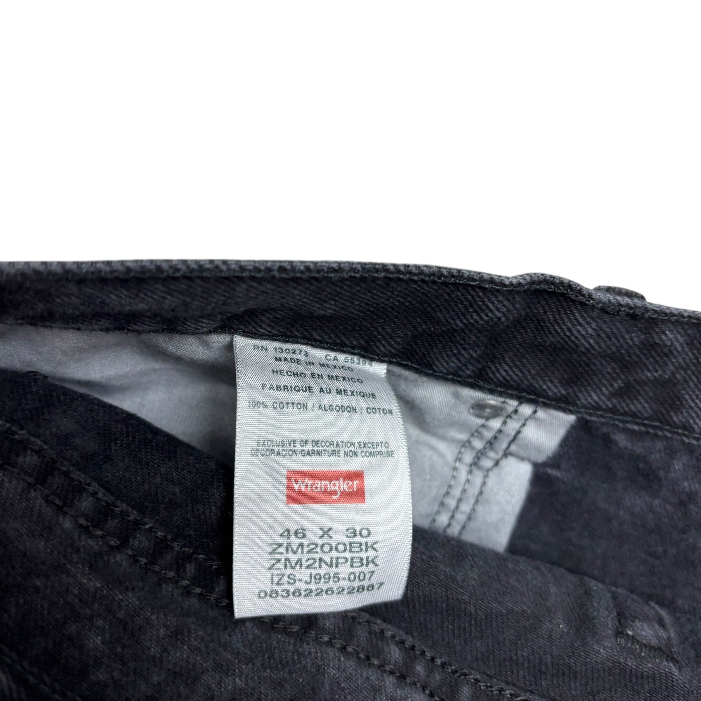 Wrangler Jeans W46 L27 Mens Black Baggy Relaxed Straight Fit Denim (E)