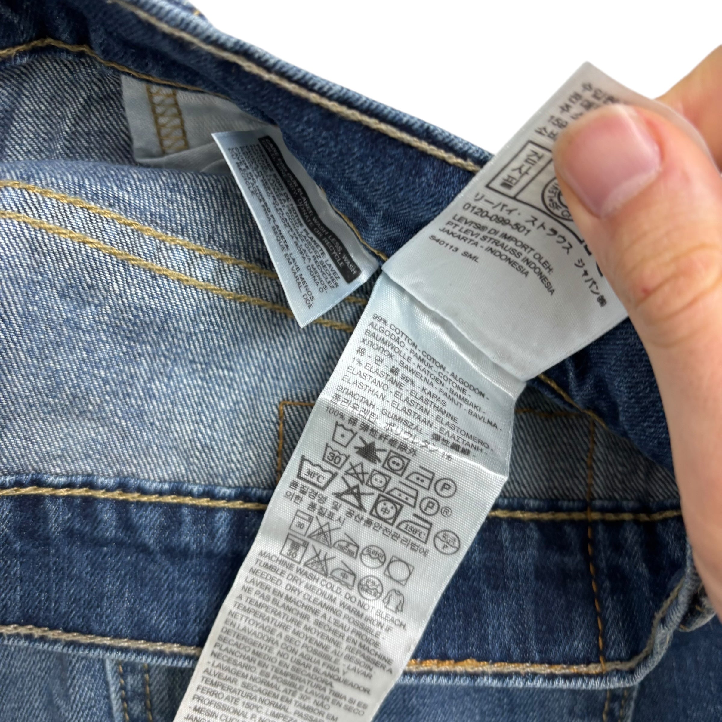 Levis 541 Jeans W32 L30 Mens Mid Blue Athletic Taper Fit Stretch Denim (E)