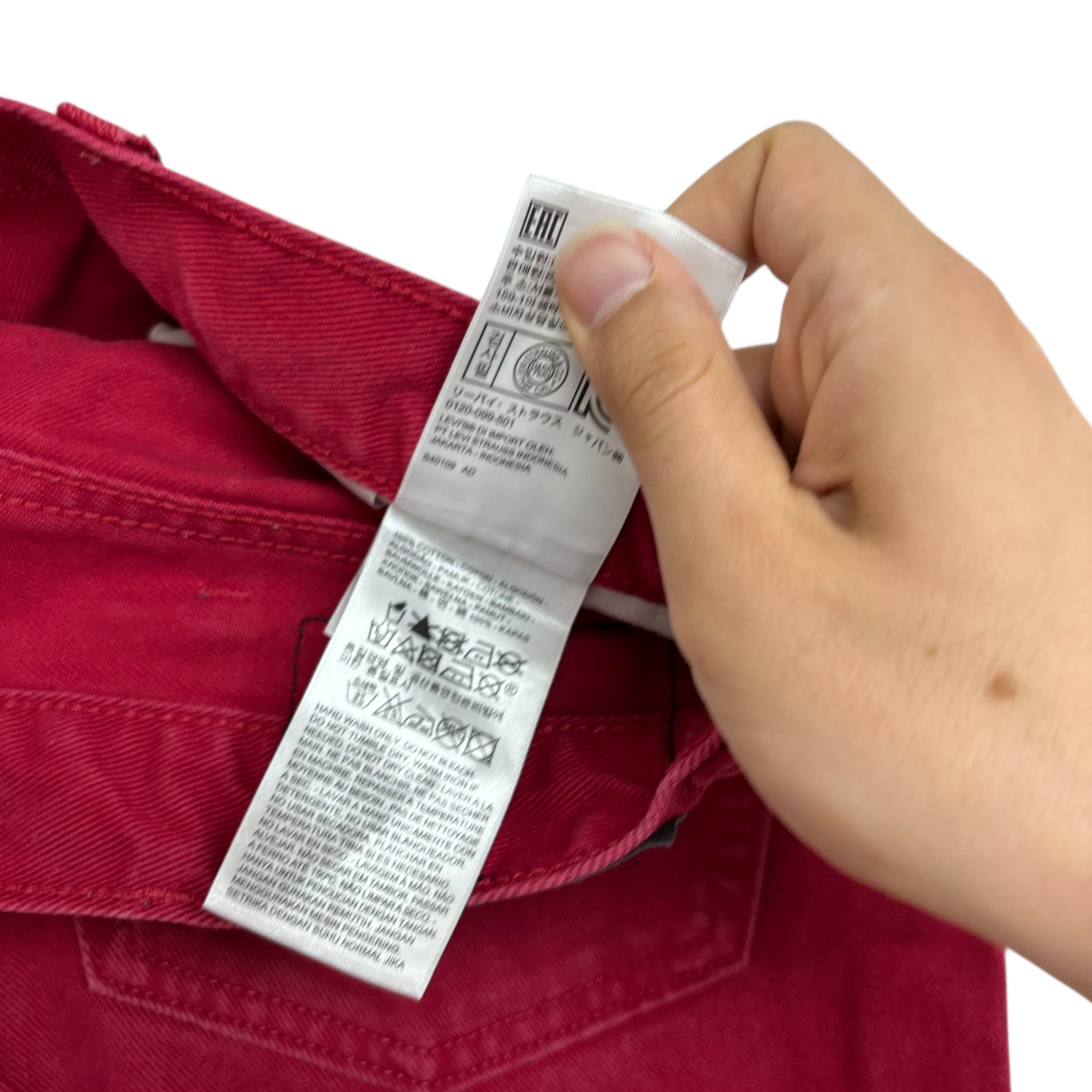 Levis 541 Jeans W38 L30 Mens Red Athletic Tapered Fit Denim