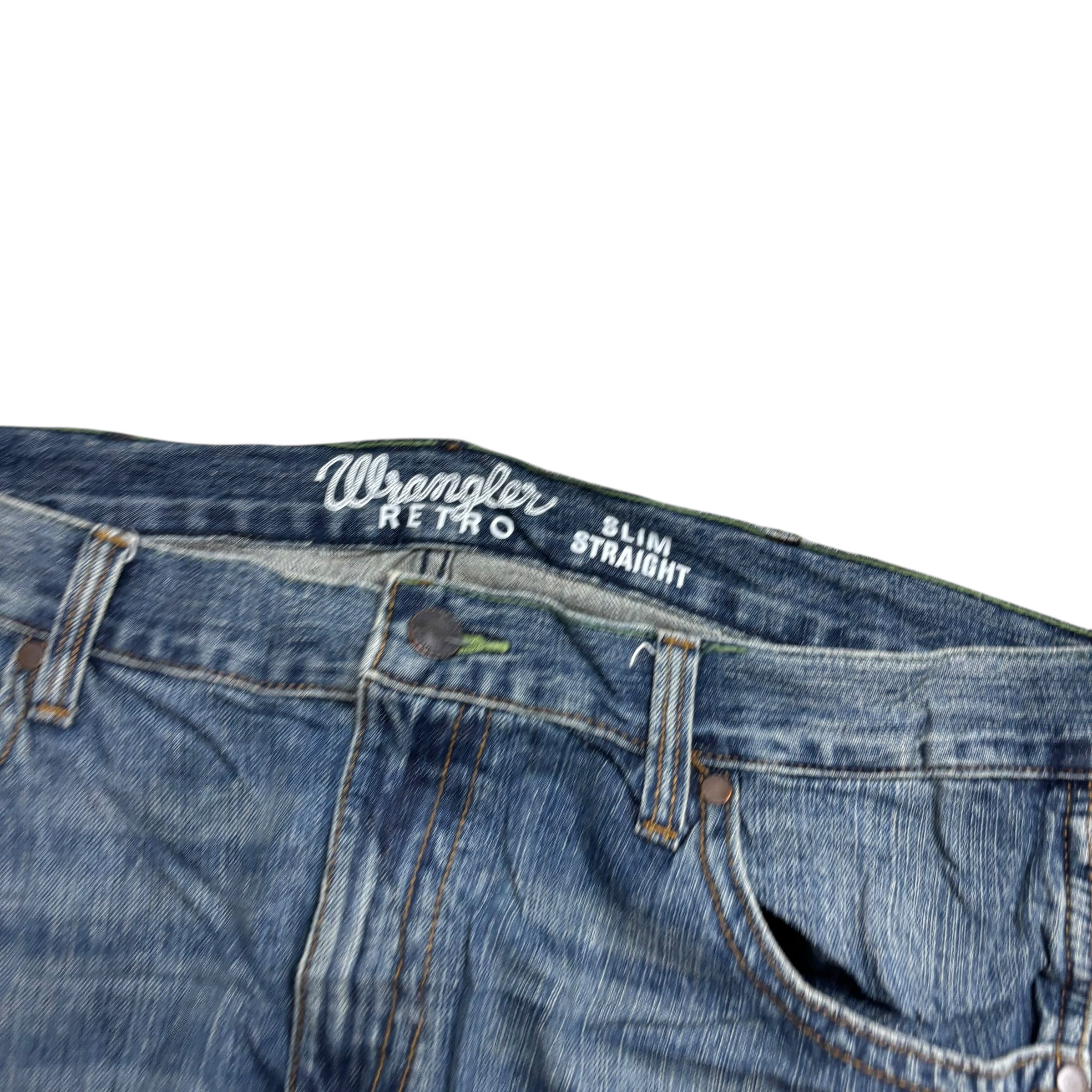 Wrangler Jeans W38 L34 Mens Dark Blue Regular Straight Fit Denim (E)