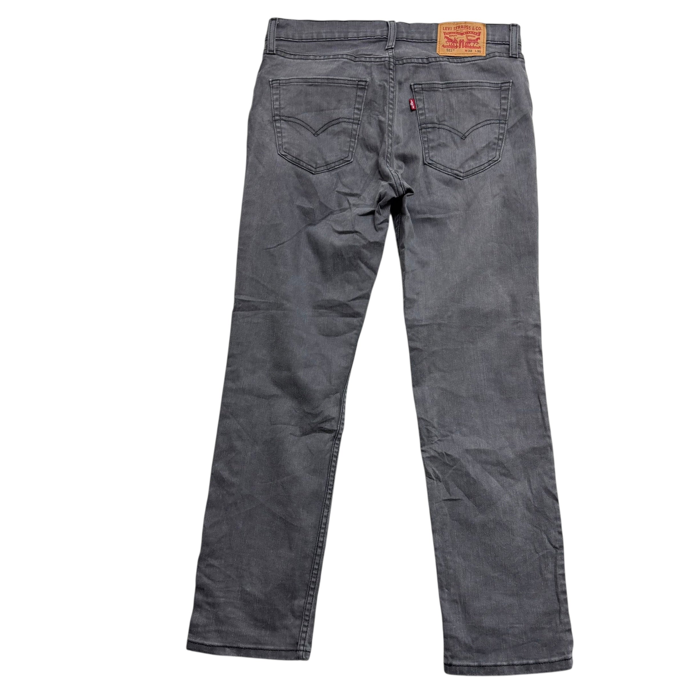 Levis 511 Jeans W33 L30 Mens Grey Slim Fit Stretch Denim (E)