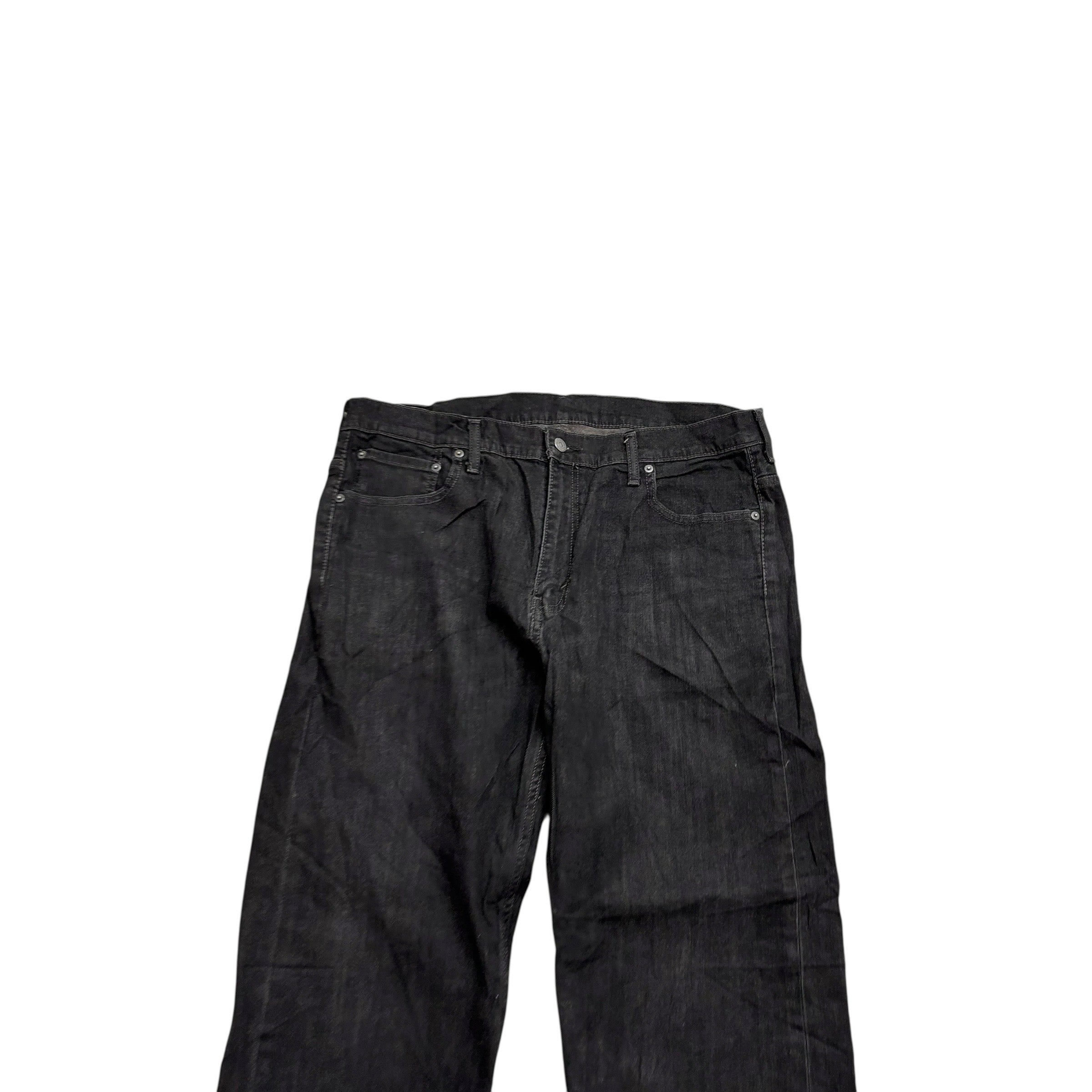 Levis 569 Jeans W36 L32 Mens Black Relaxed Straight Fit Stretch Denim