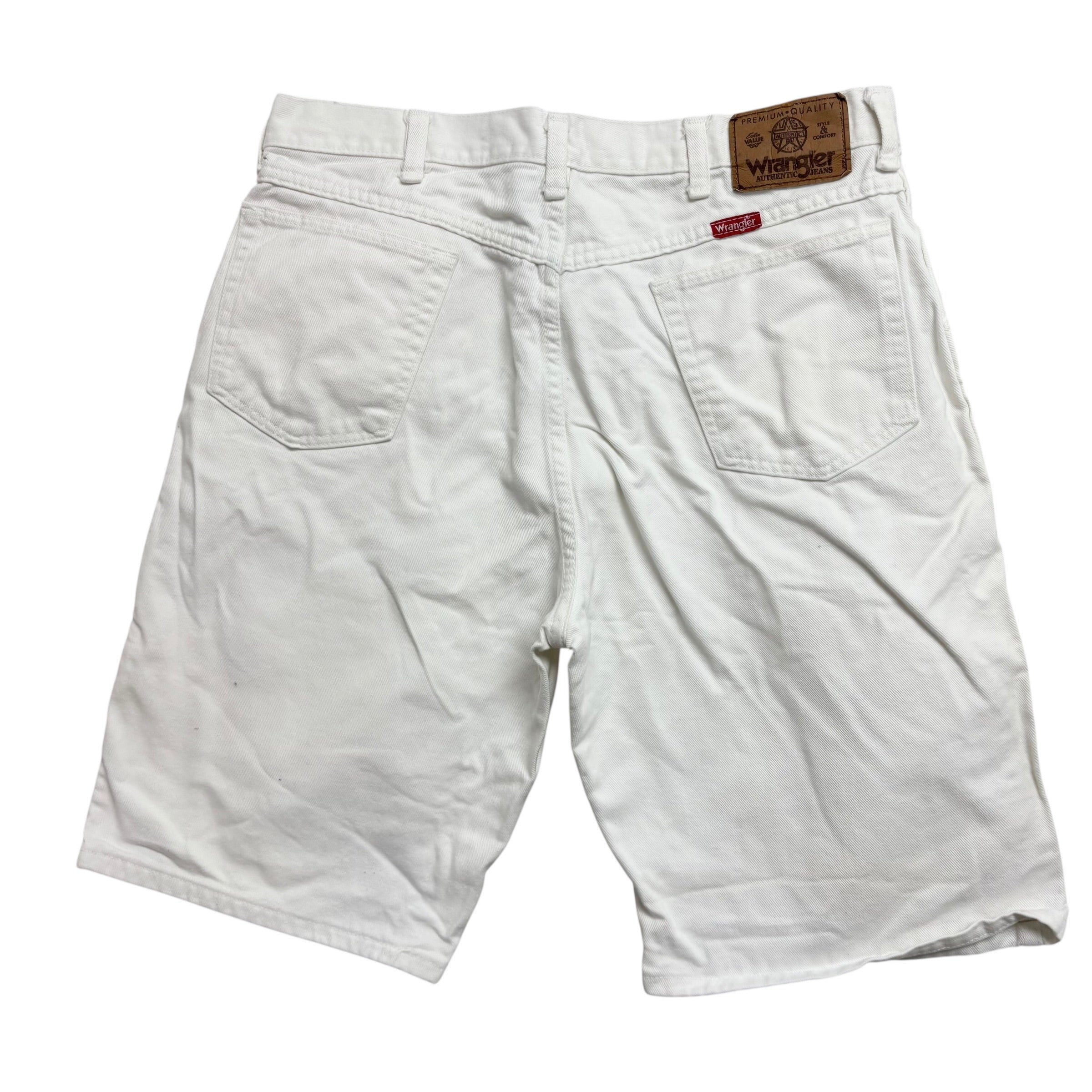Wrangler Jorts W32 Mens Denim Shorts White Regular Fit Vintage USA Made