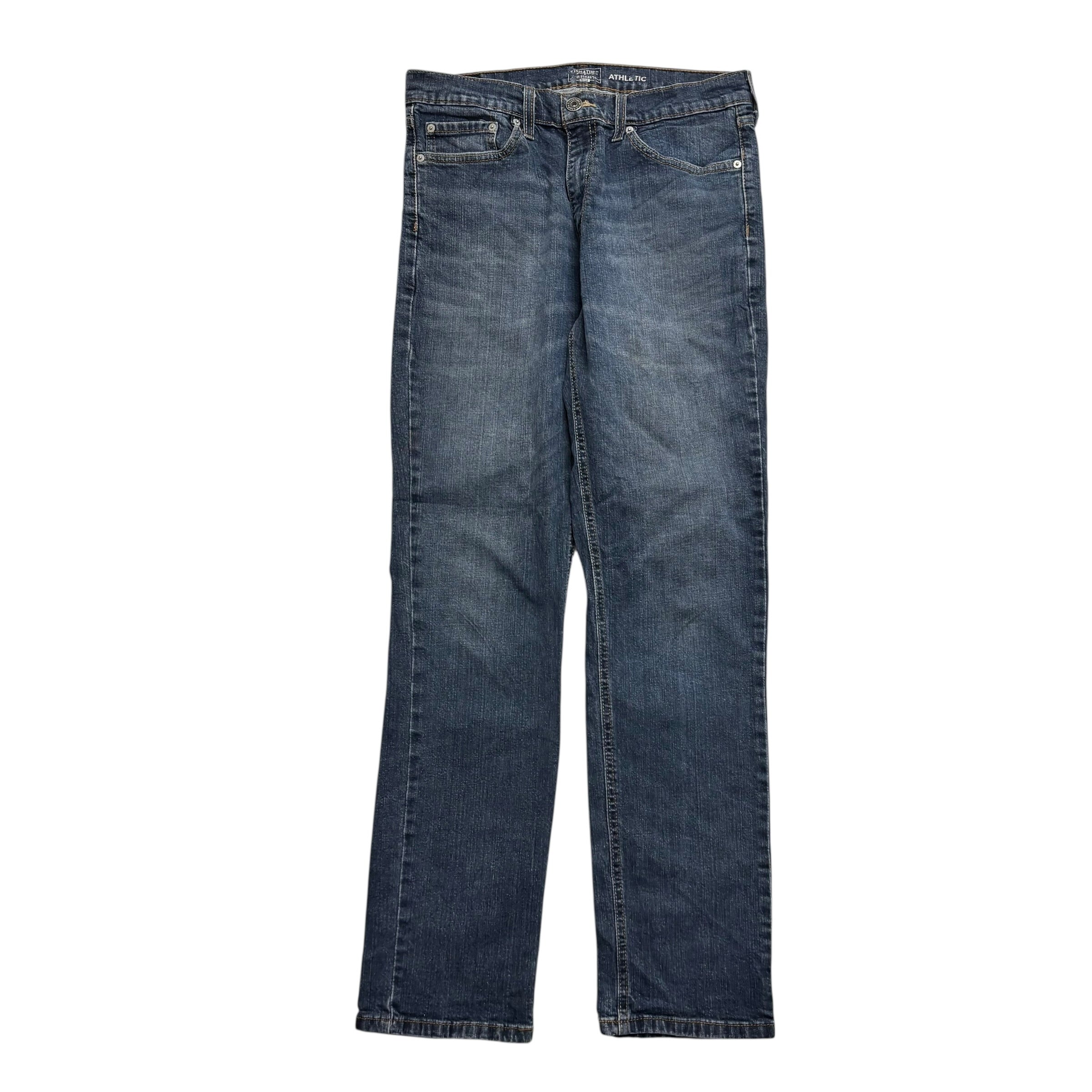 Levis Signature Jeans W32 L34 Mens Dark Blue Athletic Fit Stretch