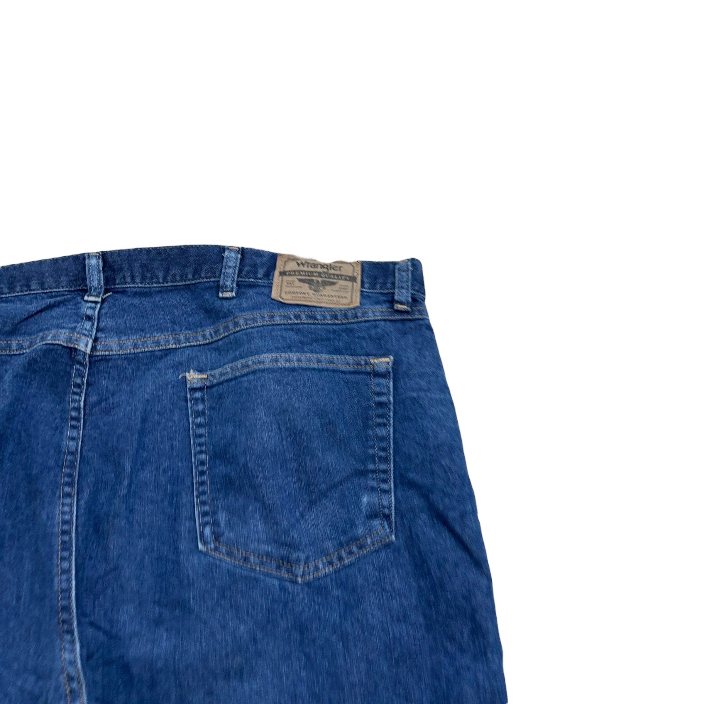 Wrangler Jeans W44 L29 Mens Dark Blue Regular Straight Fit Denim (E)