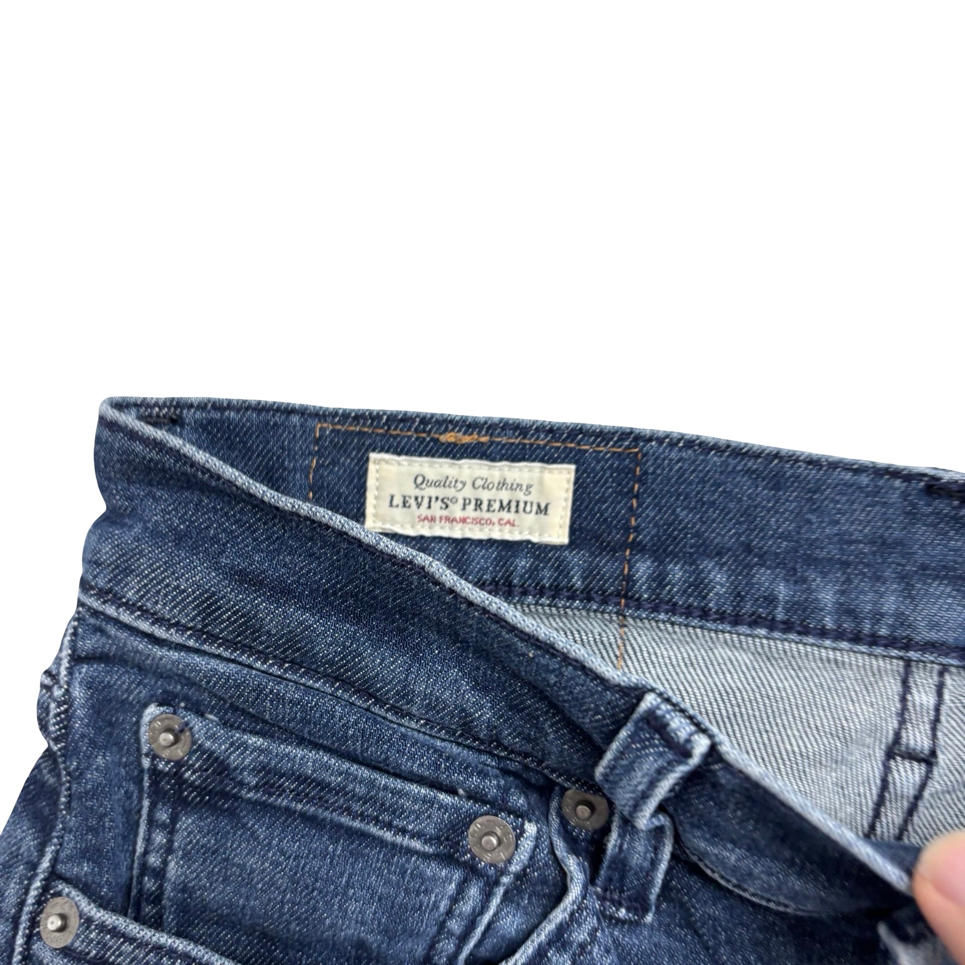 Levis 512 Jeans W28 L32 Mens Navy Blue Slim Tapered Fit Stretch Denim (E)