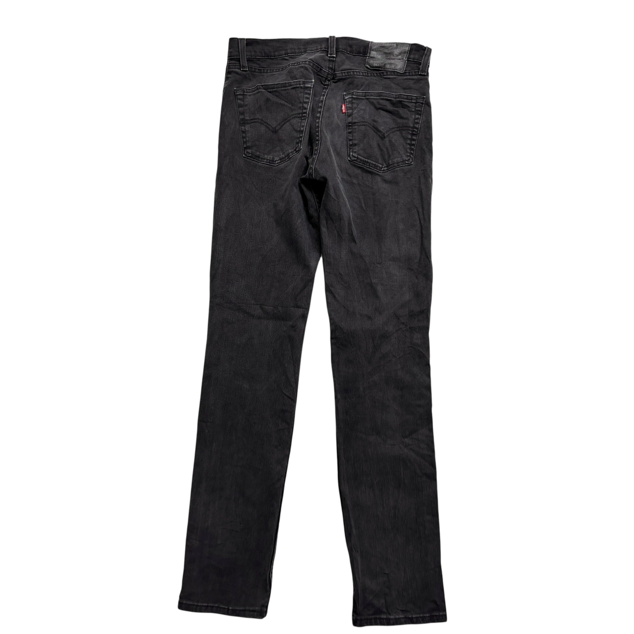 Levis 511 Jeans W32 L34 Mens Black Slim Fit Stretch Denim (E)