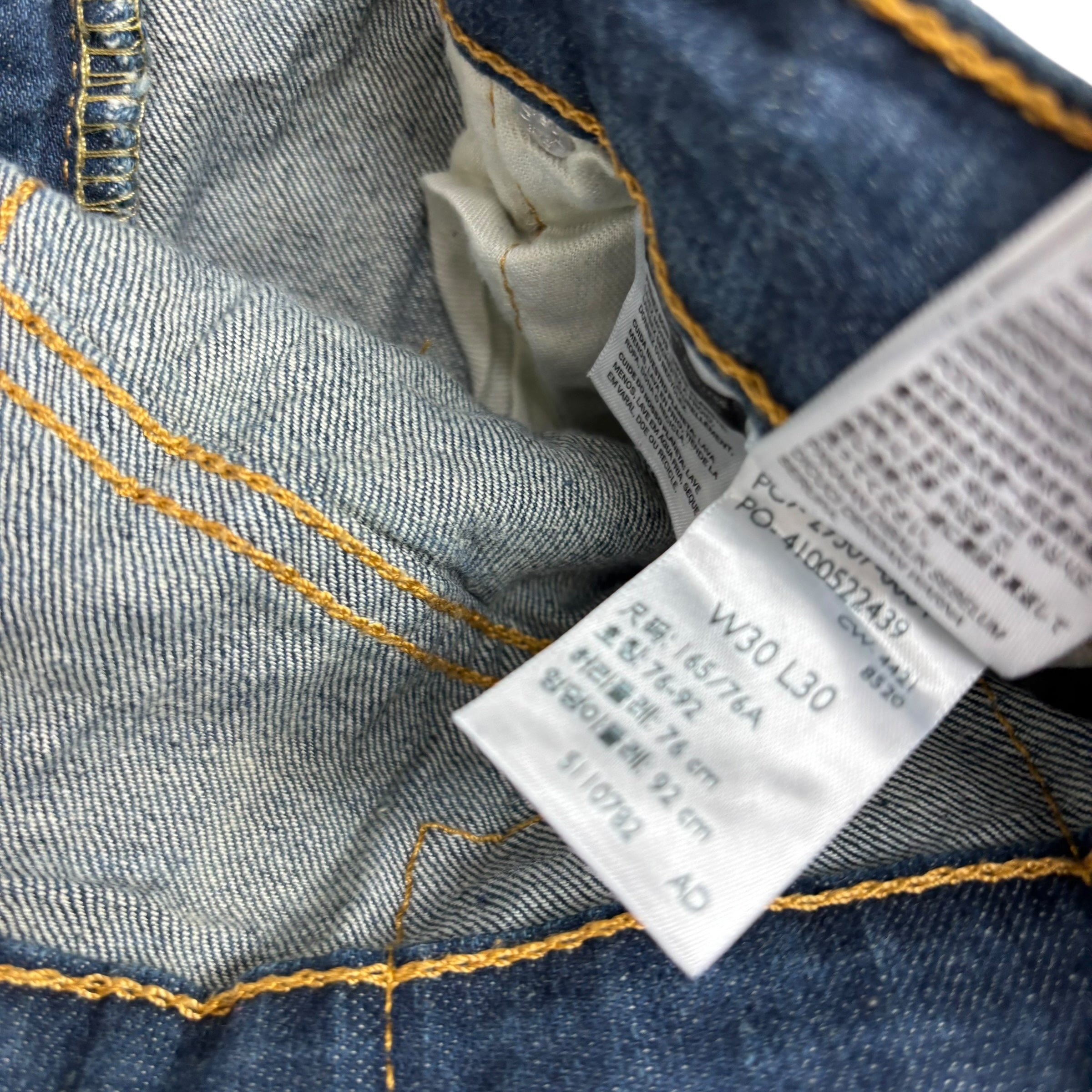 Levis 502 Jeans W30 L30 Mens Dark Blue Regular Tapered Fit Stretch Denim (E)