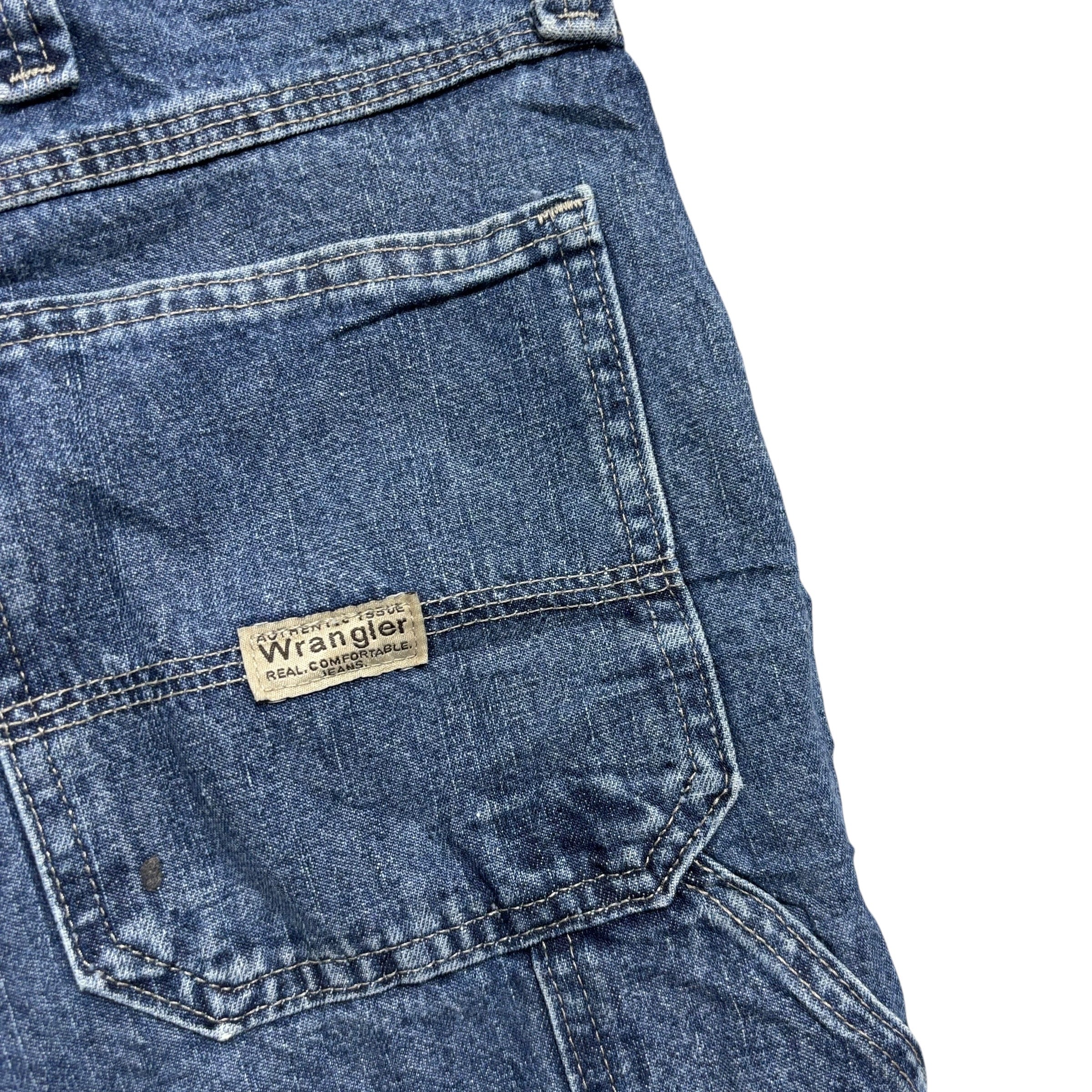 Wrangler Baggy Jorts W38 Mens Mid Blue Denim Shorts Relaxed Fit Carpenter (F)