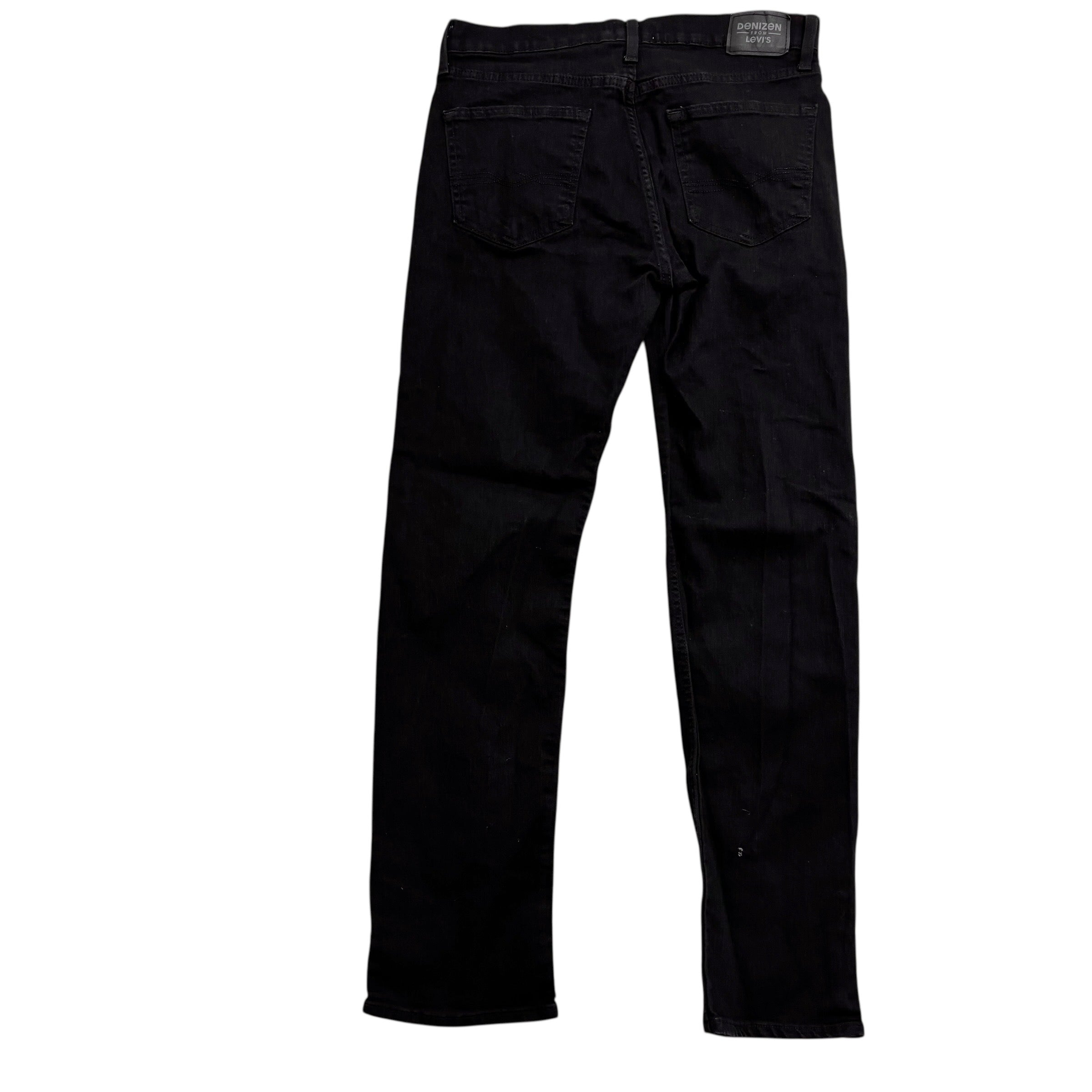 Levis Denizen Jeans W33 L32 Mens Black Slim Straight Fit Stretch Denim