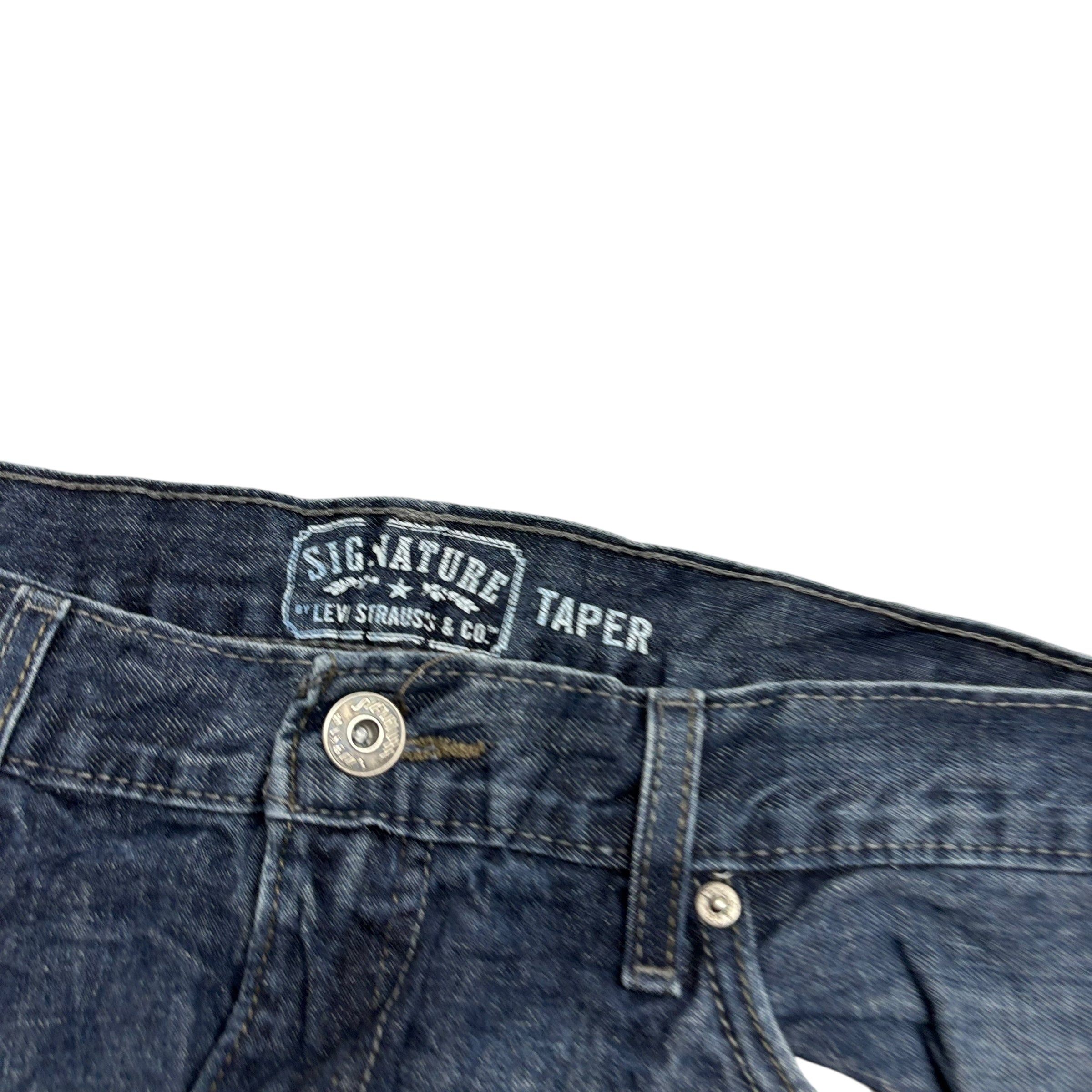 Levis Signature Jeans W36 L31 Mens Dark Blue Regular Tapered Fit Vintage (E)