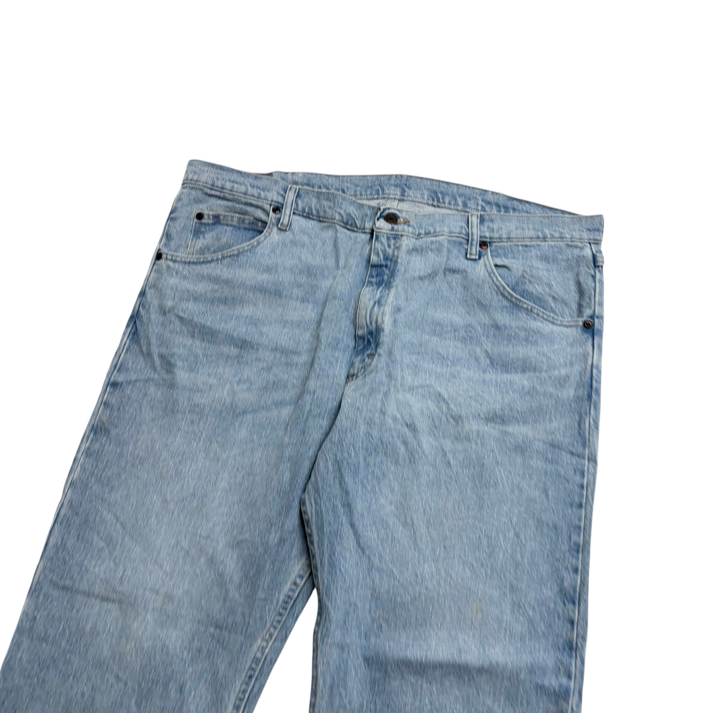 Wrangler Jeans W40 L30 Mens Light Blue Relaxed Straight Fit Stretch Denim