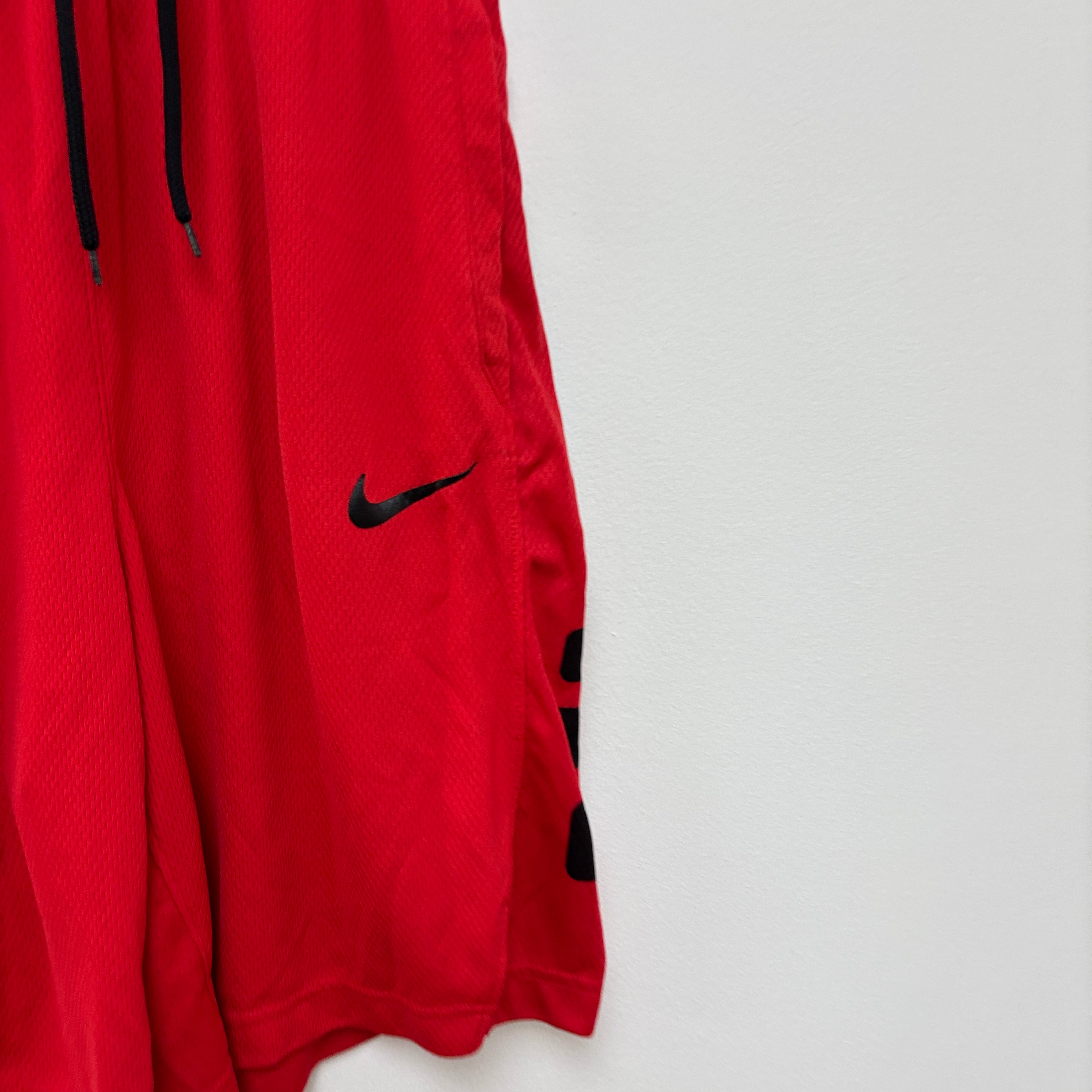 Nike Shorts Mens Large Red Dri Fit Running Sports Gym Athletic Pockets (E)