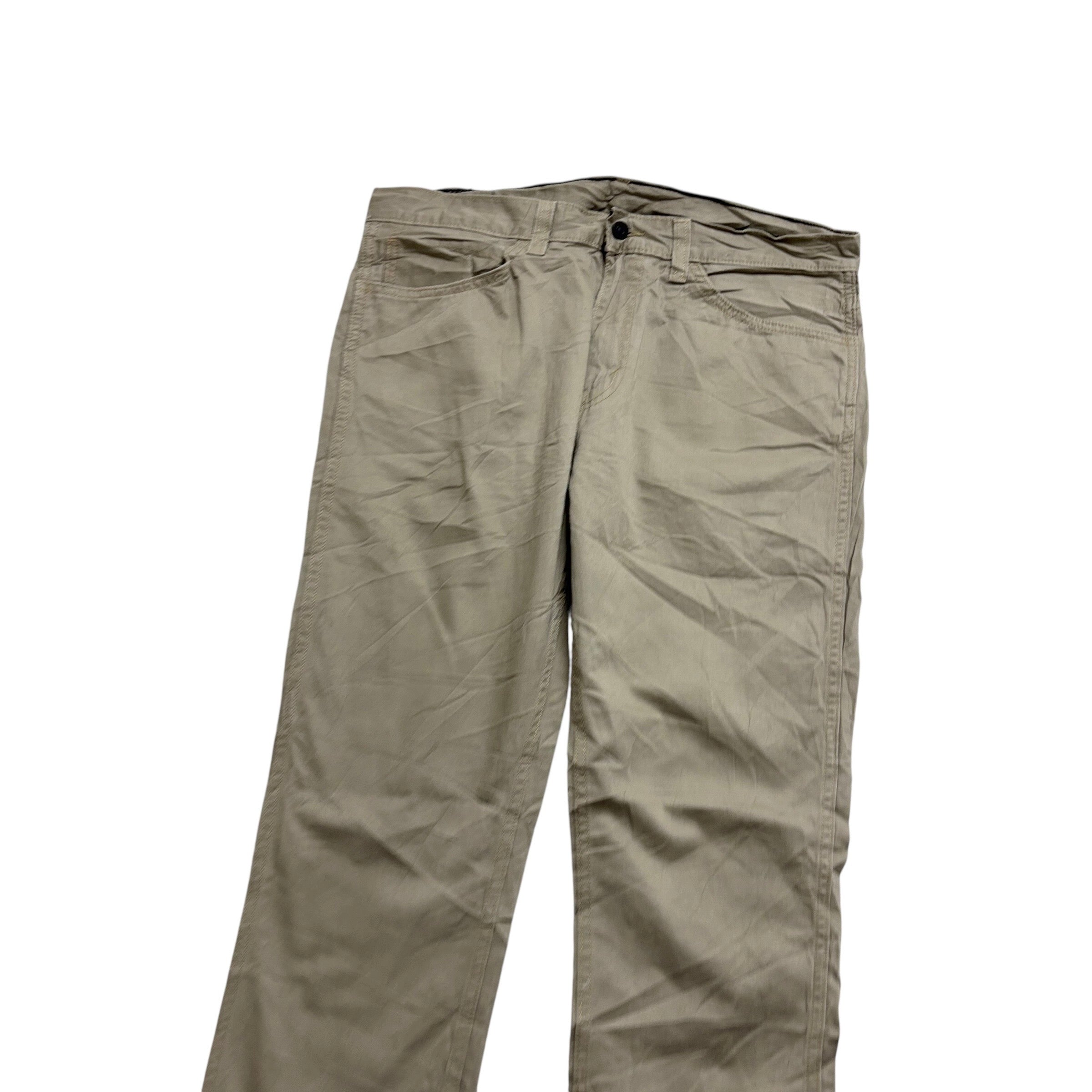 Levis 511 Trousers W36 L32 Mens Beige Slim Fit Pants (E)