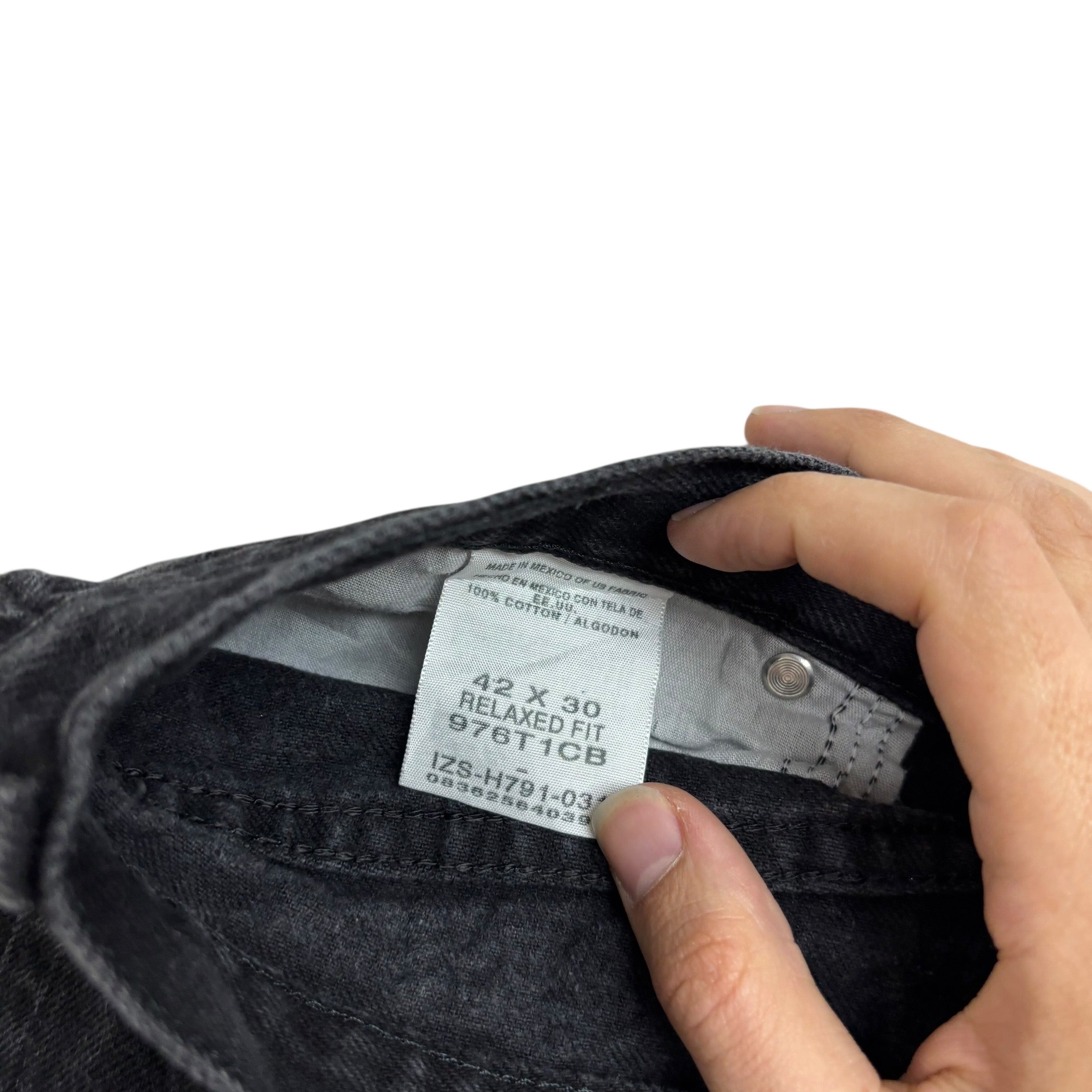 Wrangler Jeans W42 L31 Mens Black Relaxed Straight Fit Baggy Denim (E)