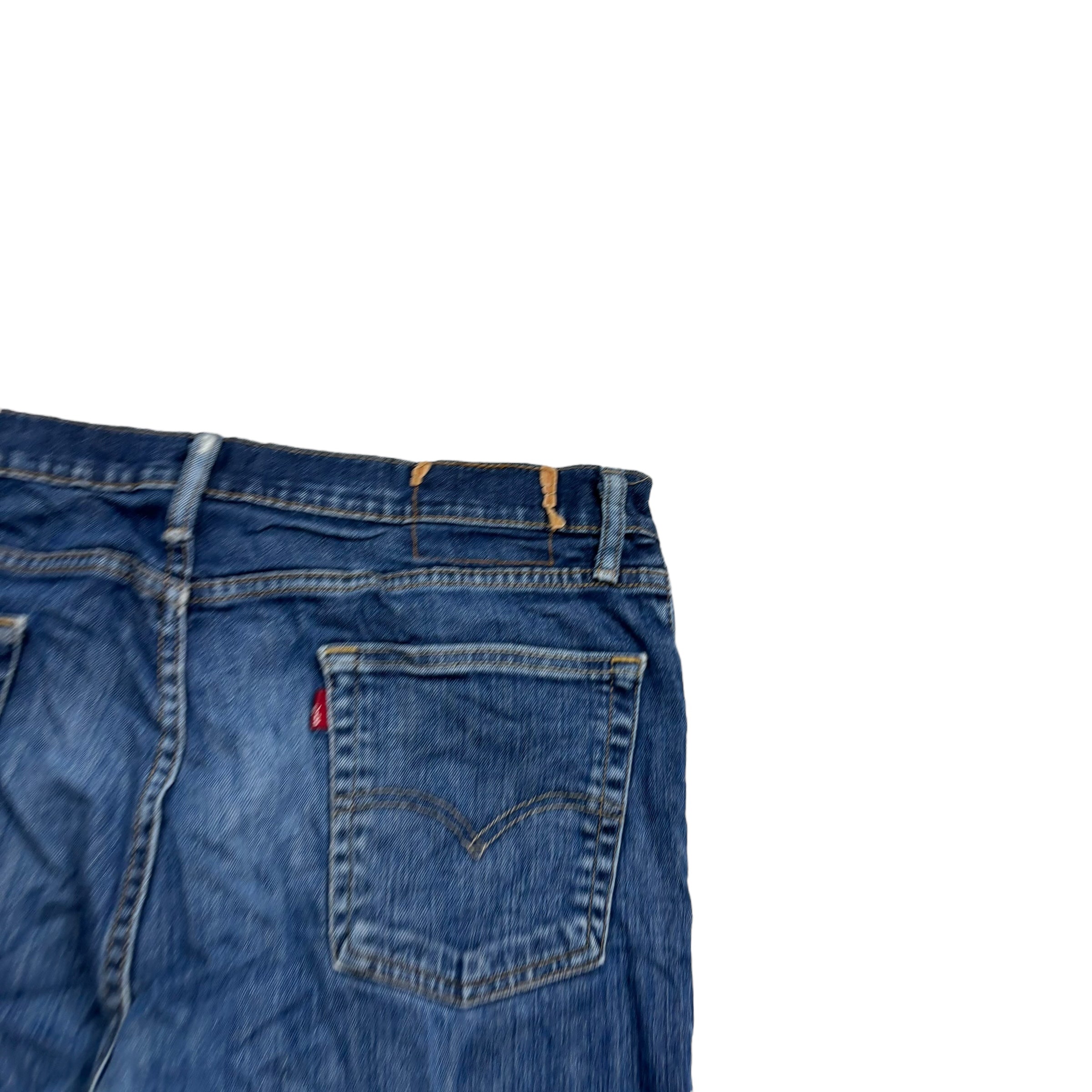 Levis 513 Jeans W34 L32 Mens Mid Blue Slim Straight Fit Stretch Denim (F)