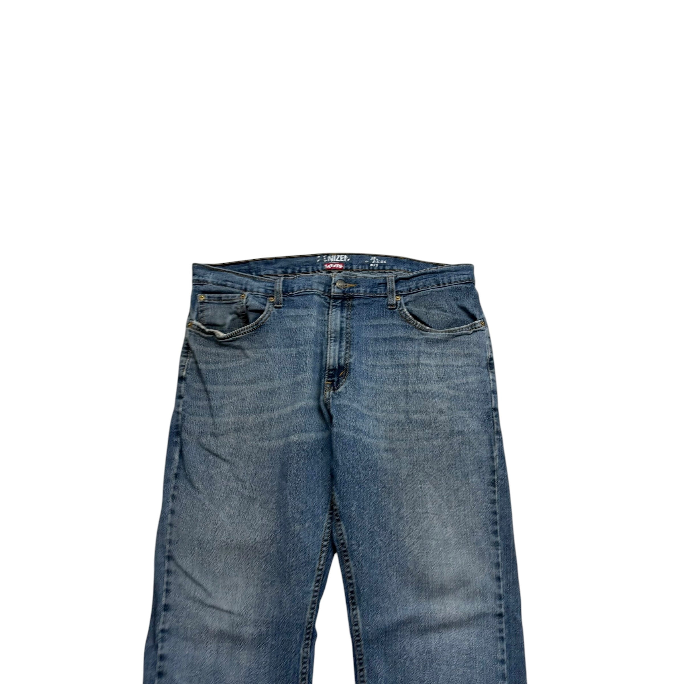 Levis Denizen Jeans W40 L30 Mens Mid Blue Relaxed Straight Fit Stretch