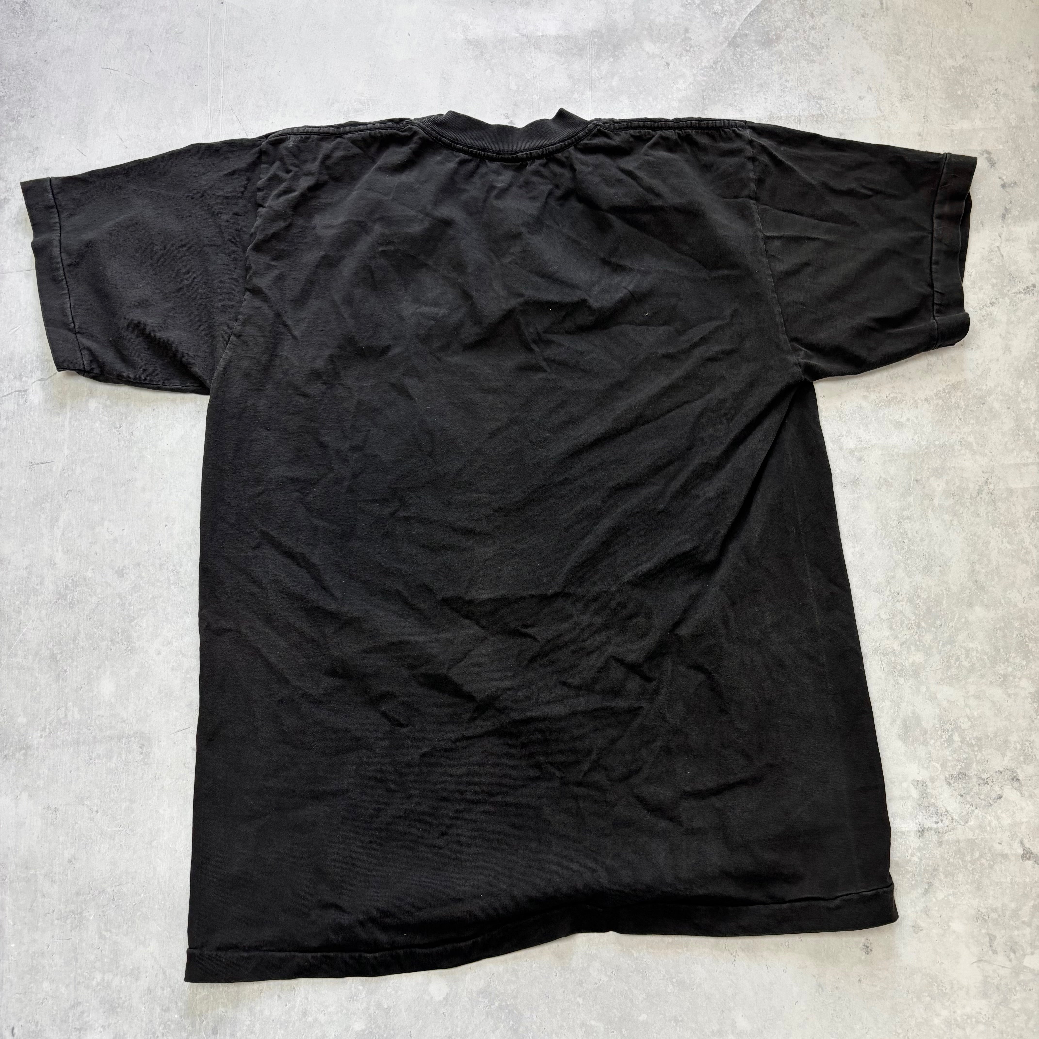 Vintage T Shirt Mens Large Black Single Stitch Graphic Print 90s Tourist