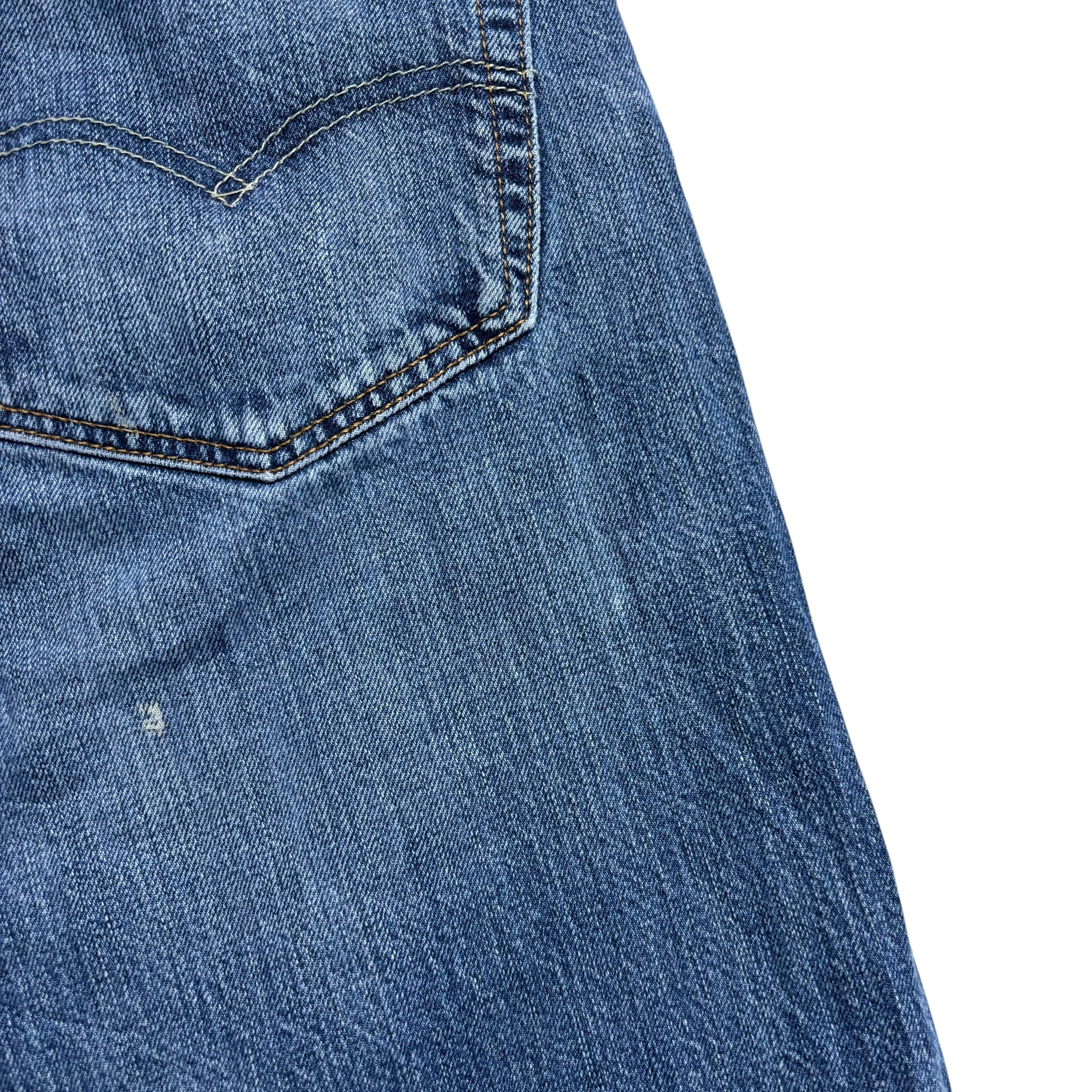Levis 505 Jeans W36 L32 Mens Mid Blue Regular Straight Fit Denim