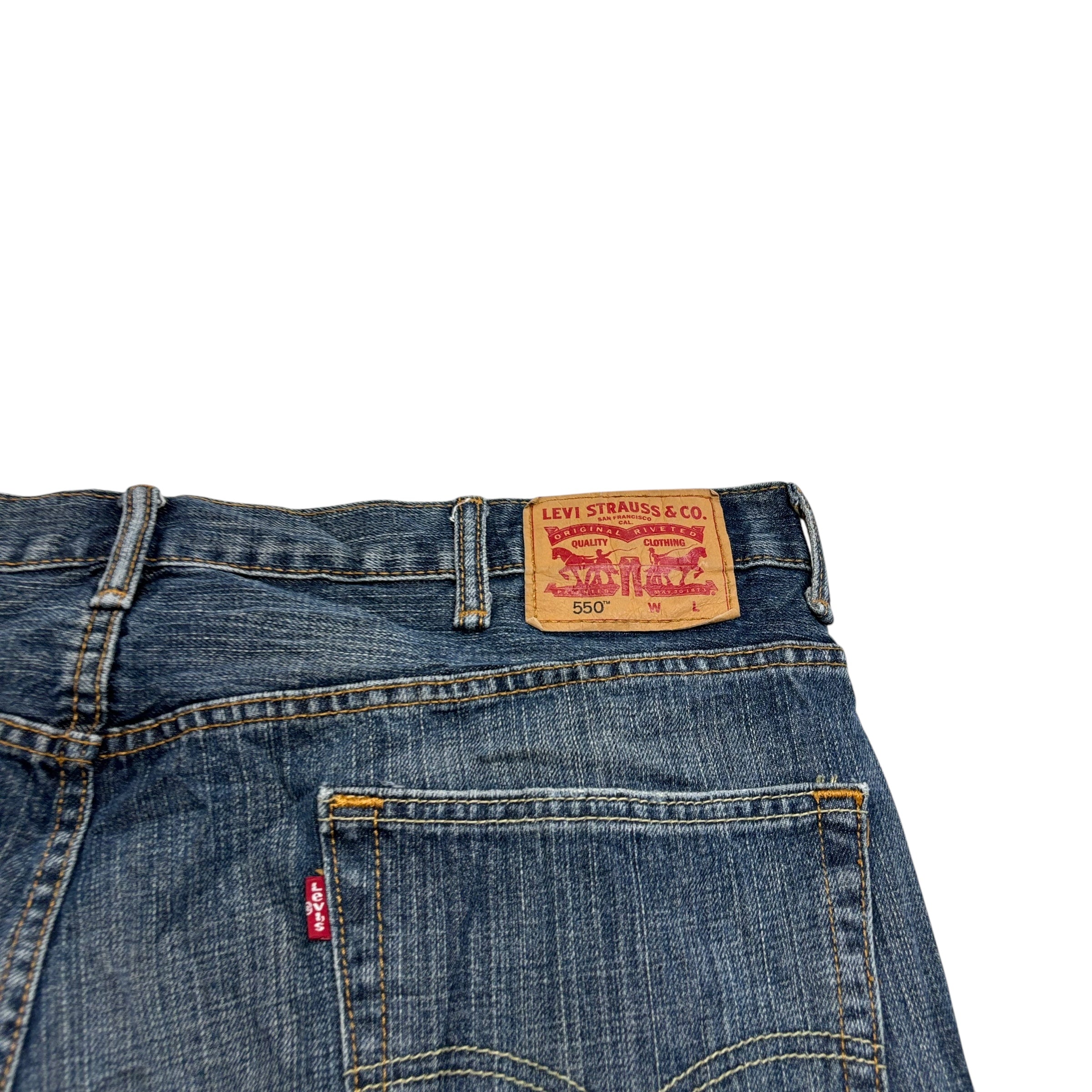 Levis 550 Jeans W42 L34 Mens Dark Blue Relaxed Straight Fit Denim