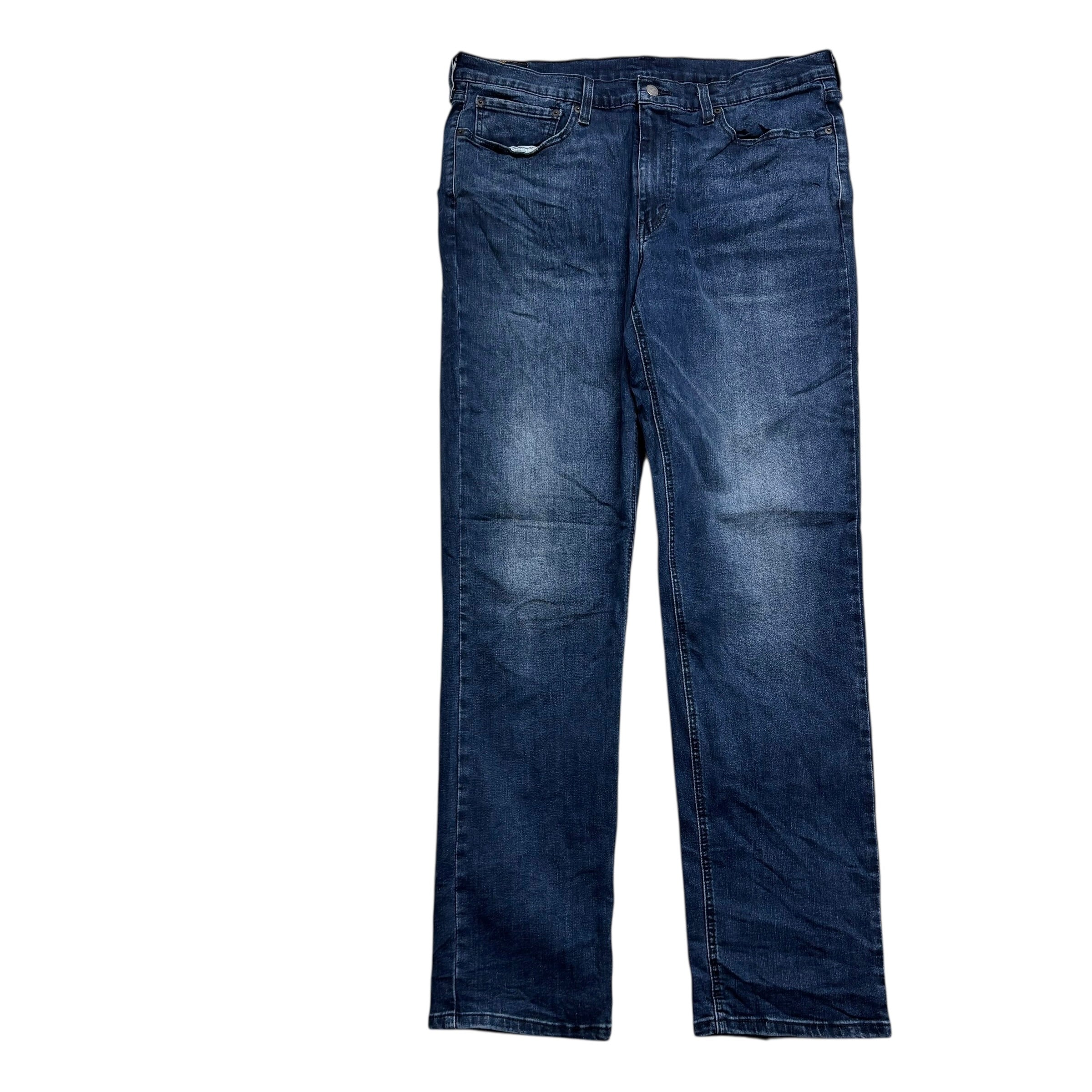 Levis 541 Jeans W36 L36 Mens Navy Blue Athletic Tapered Fit Stretch Denim (E)