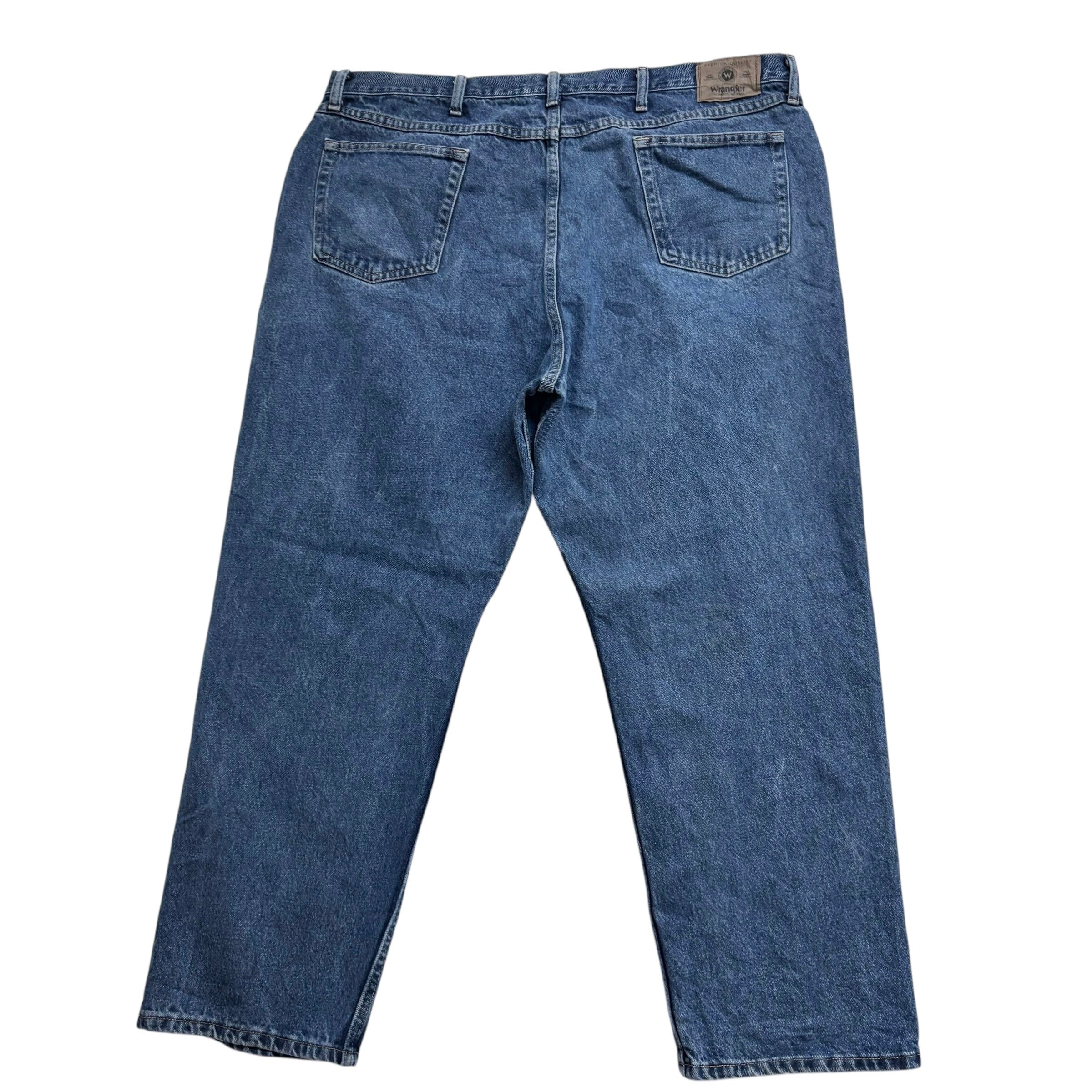Wrangler Jeans W42 L30 Mens Mid Blue Relaxed Straight Fit Denim (E)