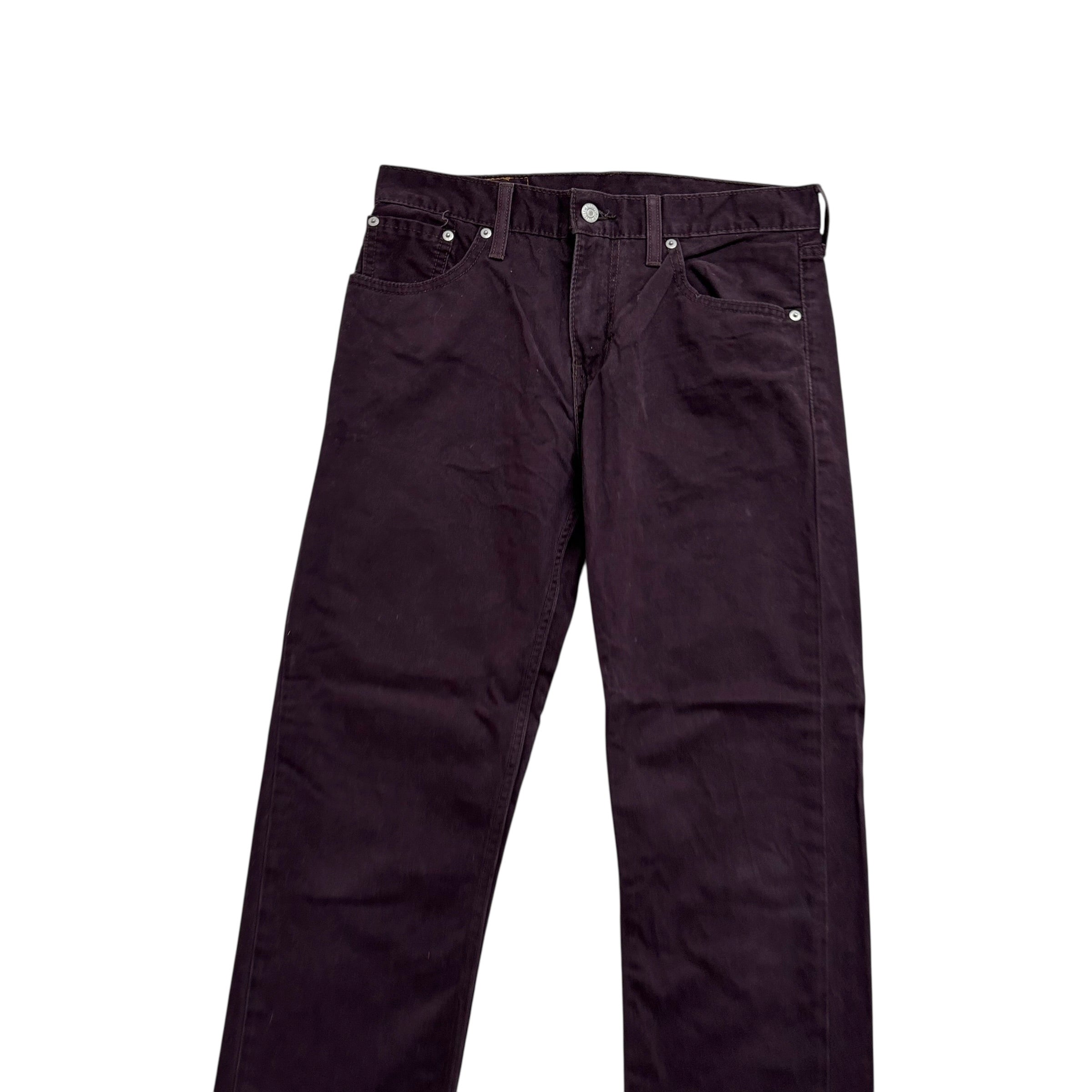 Levis 508 Trousers W29 L32 Mens Purple Regular Tapered Fit Pants (E)