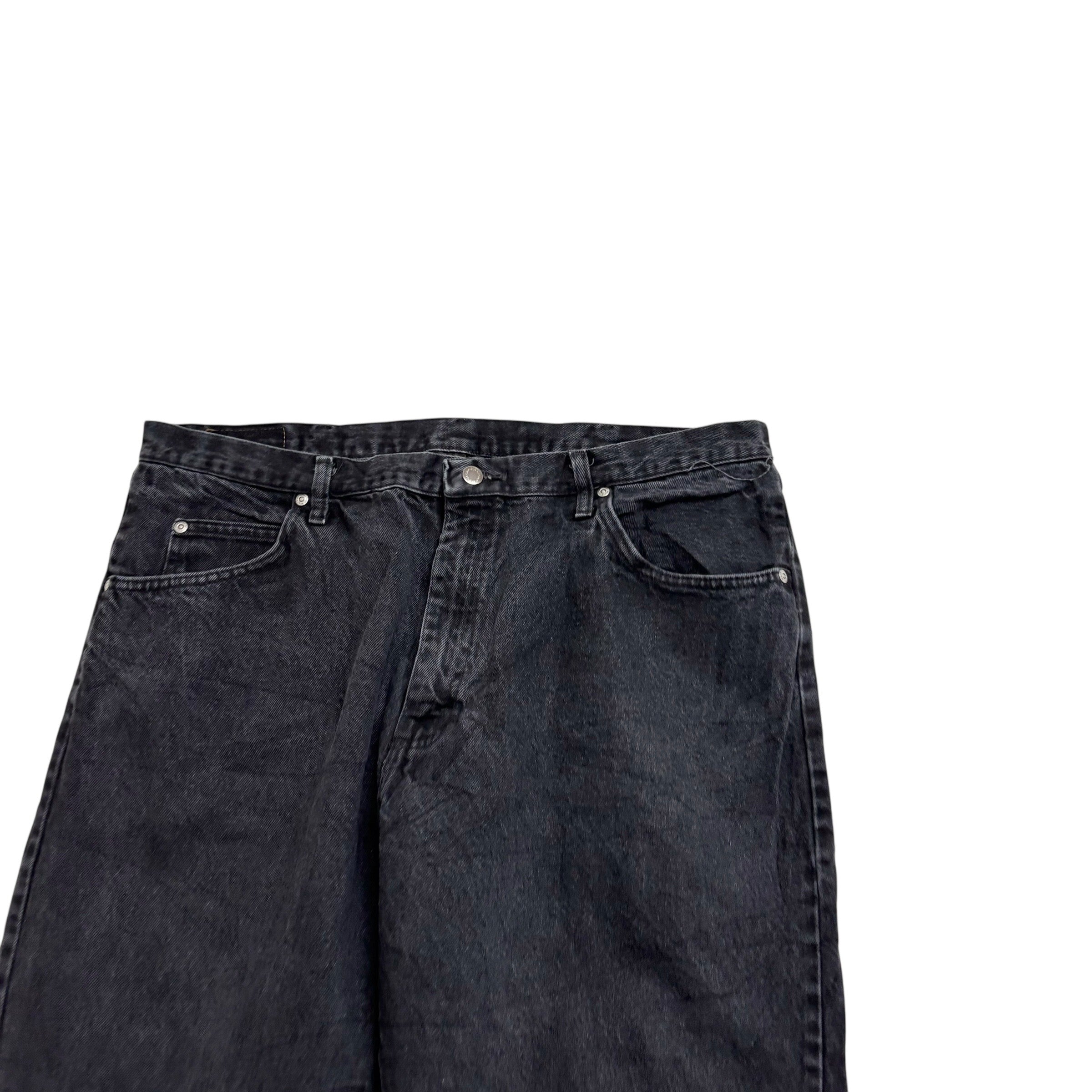 Wrangler Jeans W38 L30 Mens Black Relaxed Straight Fit Denim