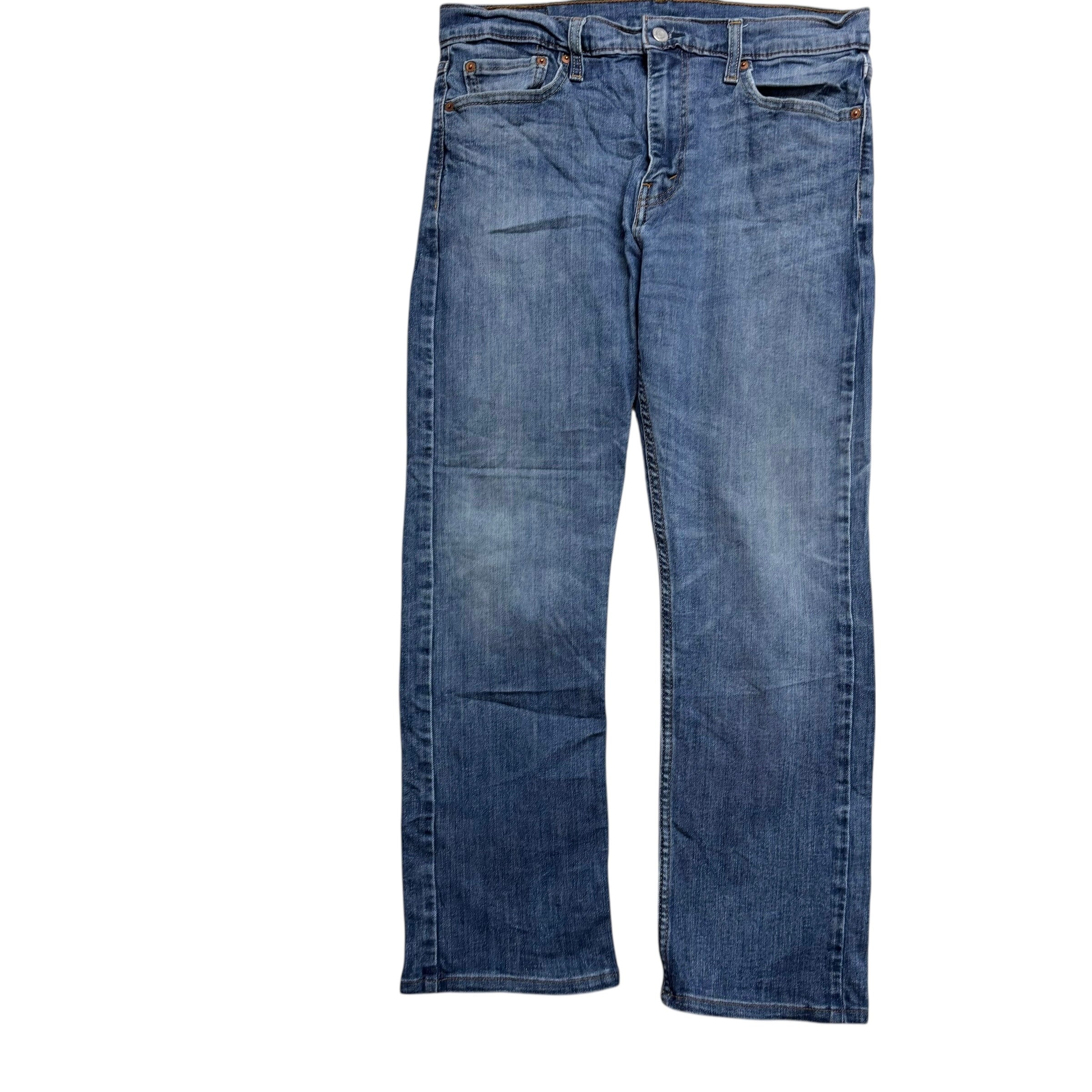 Levis 514 Jeans W33 L27 Mens Mid Blue Slim Straight Fit Stretch Denim (E)