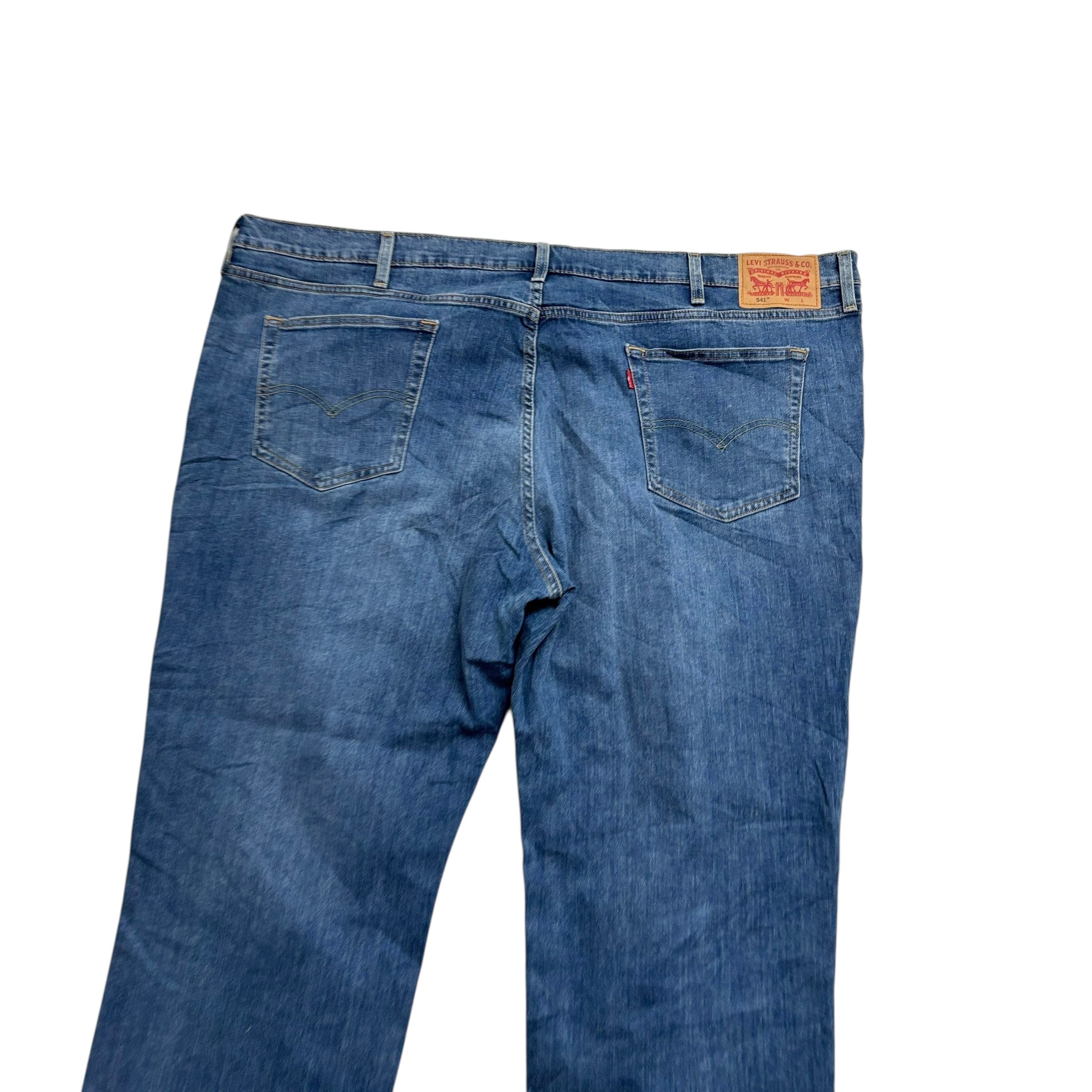 Levis 541 Jeans W50 L28 Mens Mid Blue Athletic Tapered Fit Stretch Denim (E)