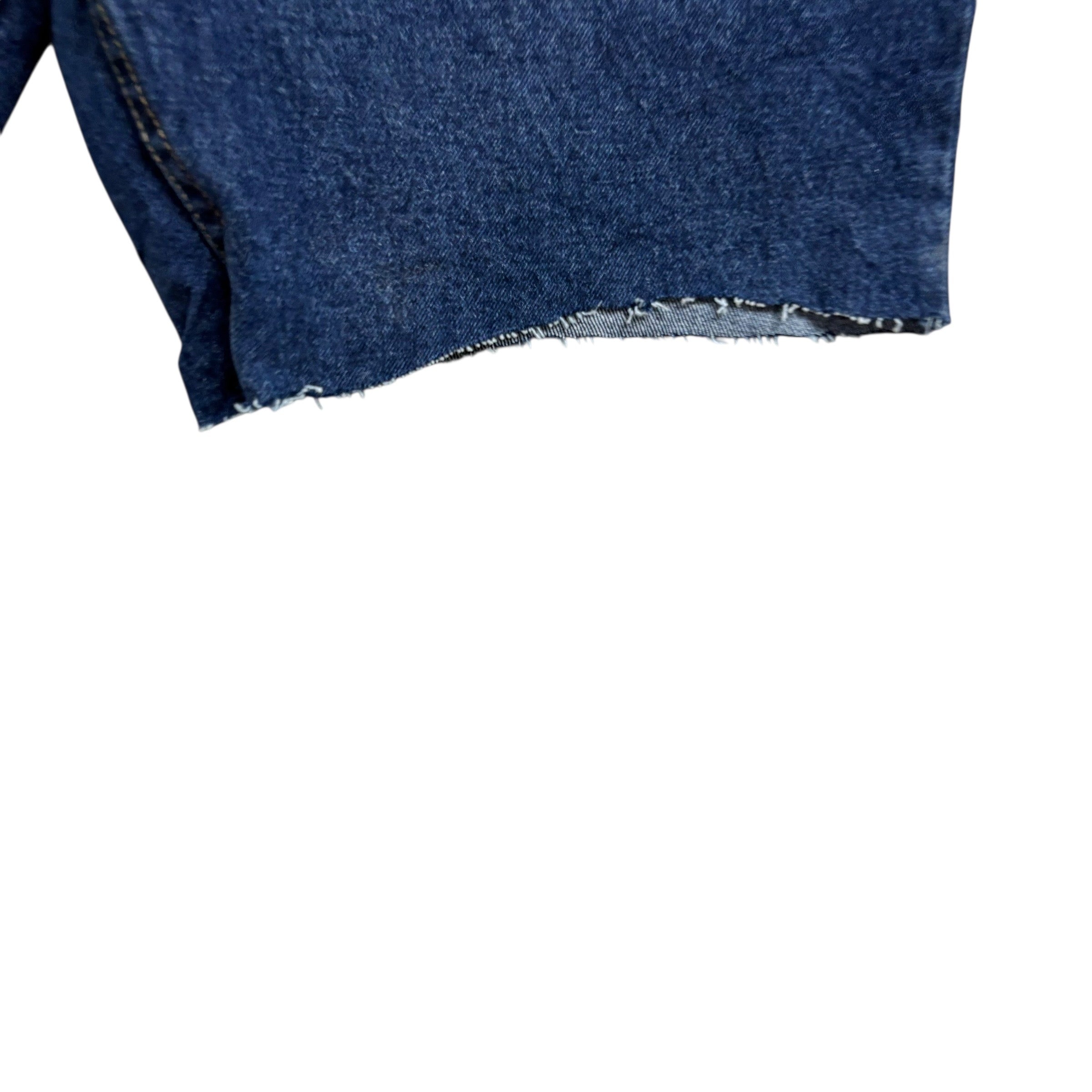 Wrangler Denim Shorts W44 Mens Dark Blue Cut Off 7in Regular Fit Stretch