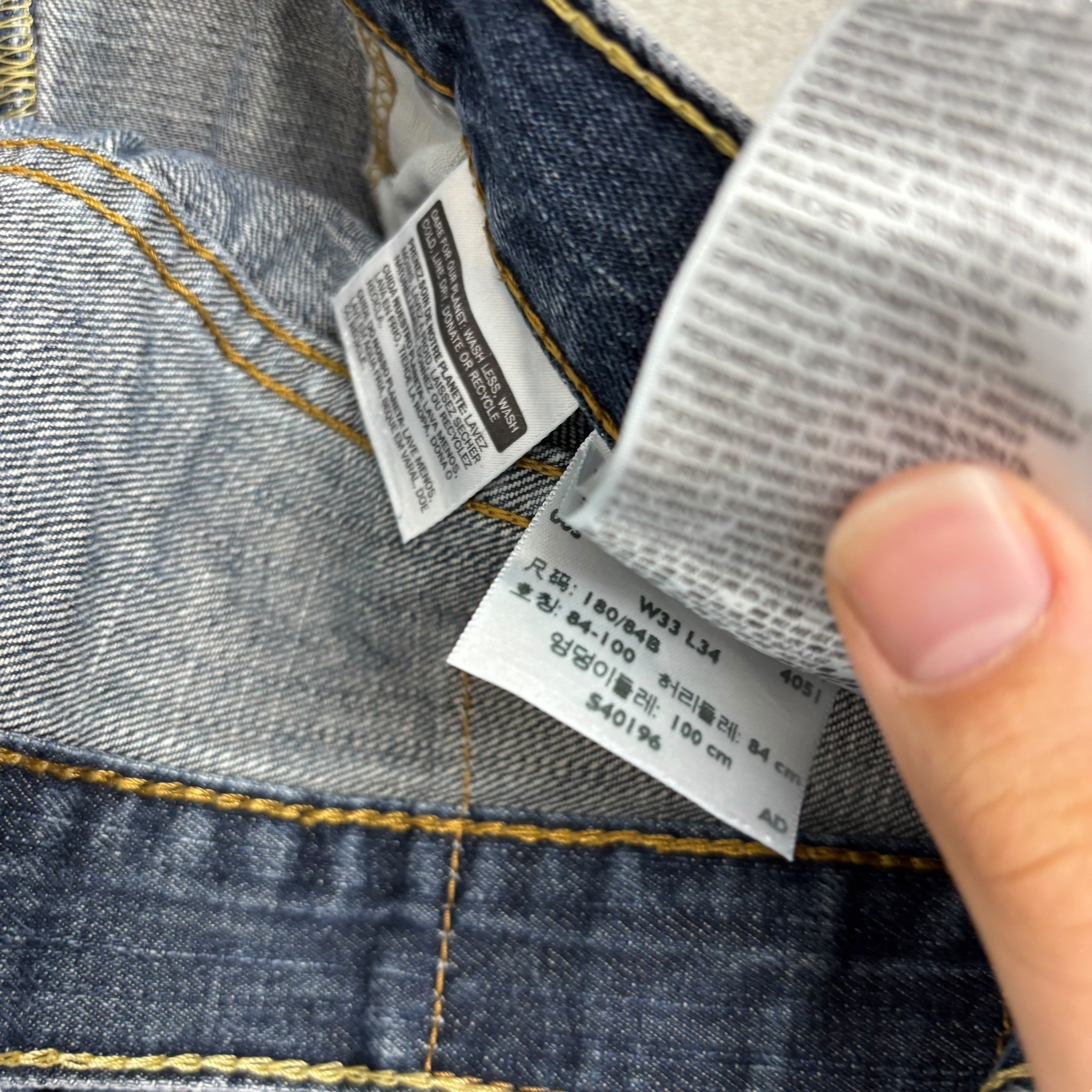 Levis 569 Jeans W33 L34 Mens Dark Blue Baggy Relaxed Straight Fit Denim (E)