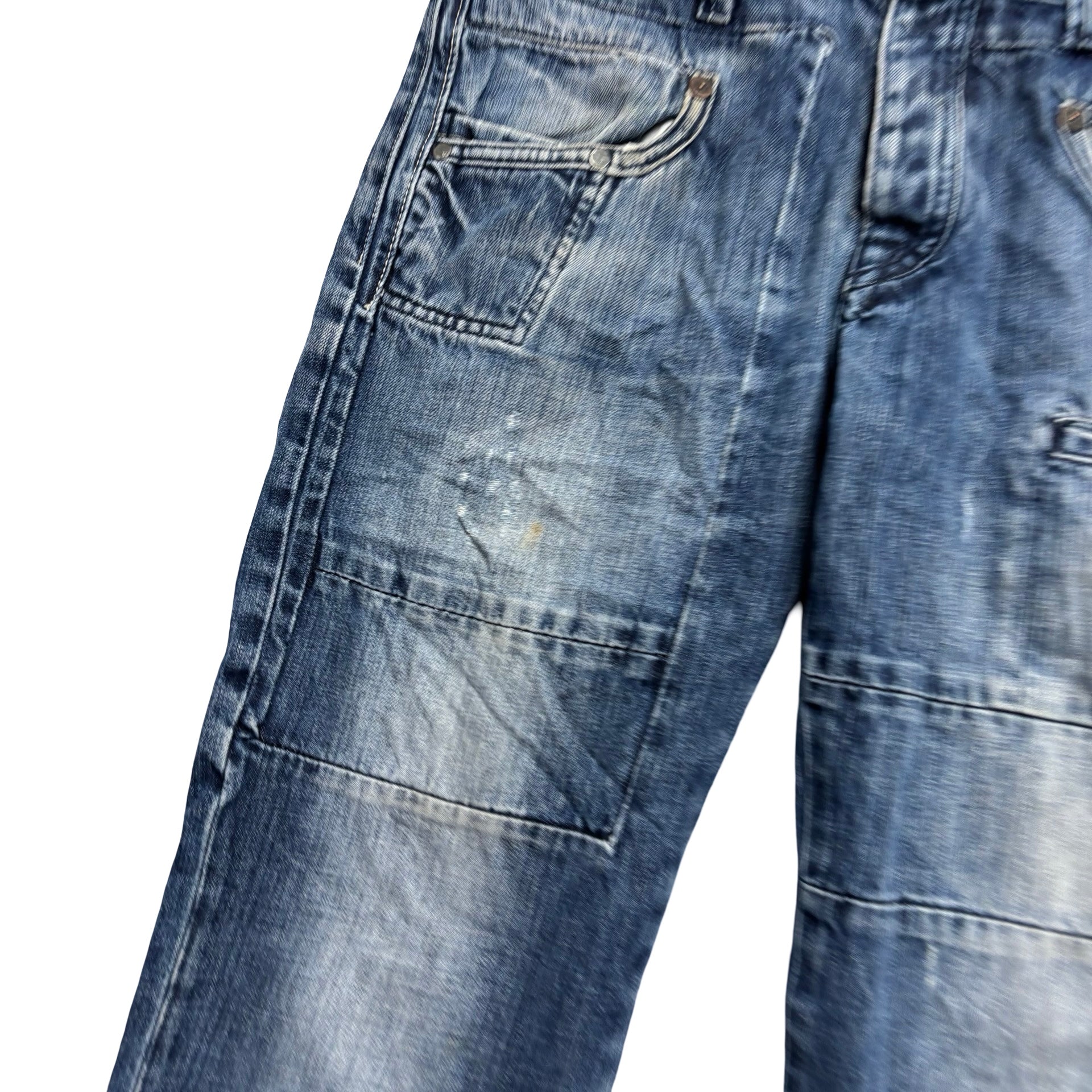 G Star 3301 Straight Jeans W34 L34 Mens Mid Blue Regular Fit Denim