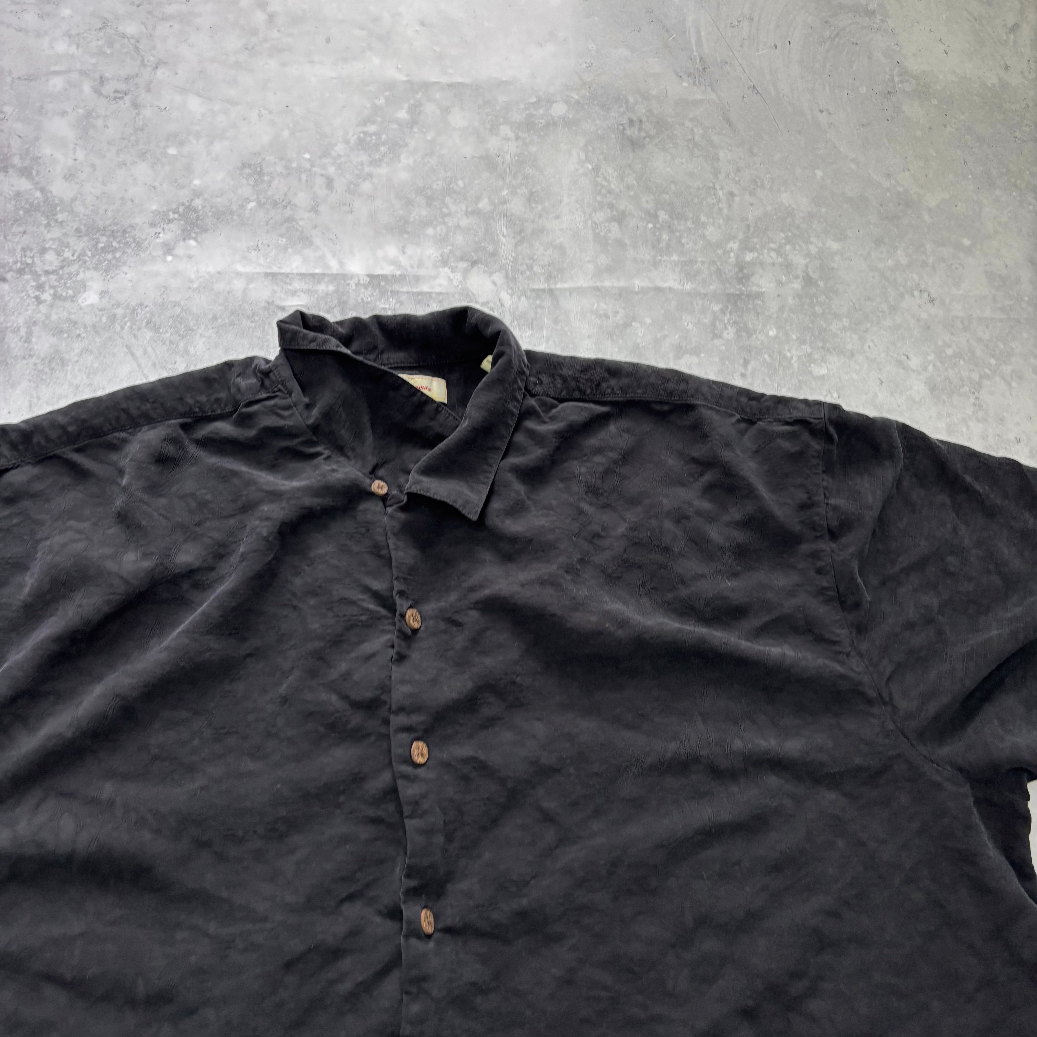 Vintage Hawaiian Shirt Mens 3XL Black Floral Aloha Tommy Bahama Silk (E)