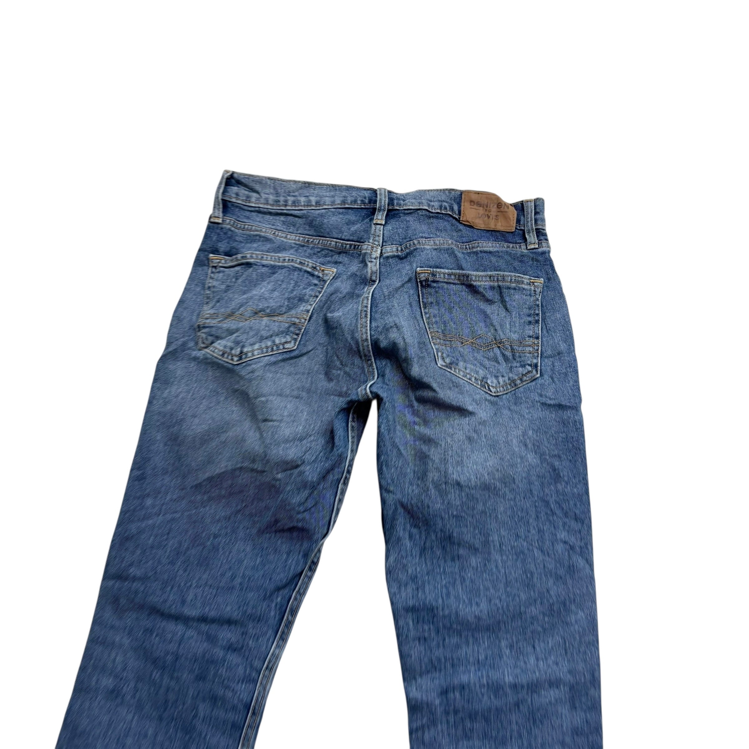 Levis Denizen Jeans W30 L30 Mens Mid Blue Slim Fit Stretch Denim (E)