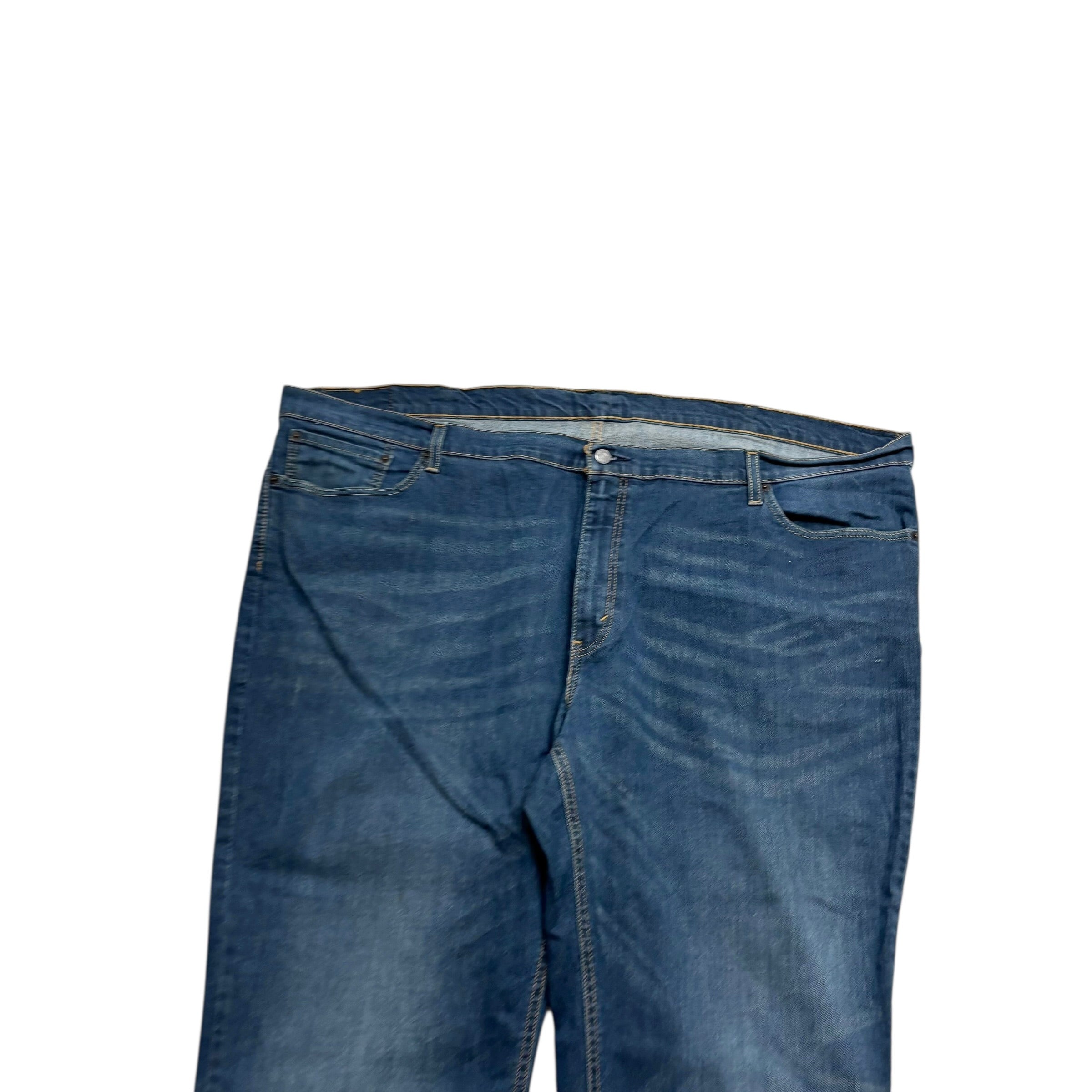 Levis 541 Jeans W52 L25 Mens Dark Blue Athletic Tapered Fit Stretch Denim (E)