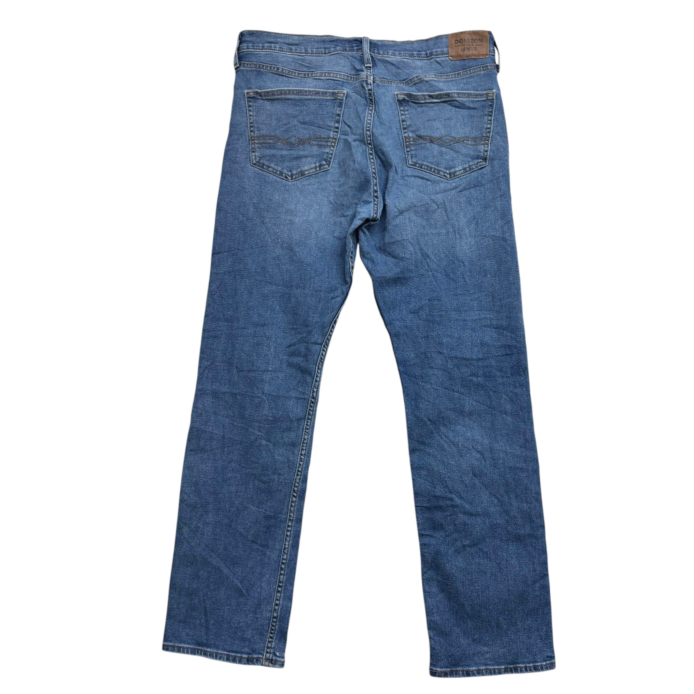 Levis Denizen Jeans W34 L32 Mens Mid Blue Slim Straight Stretch Denim (F)