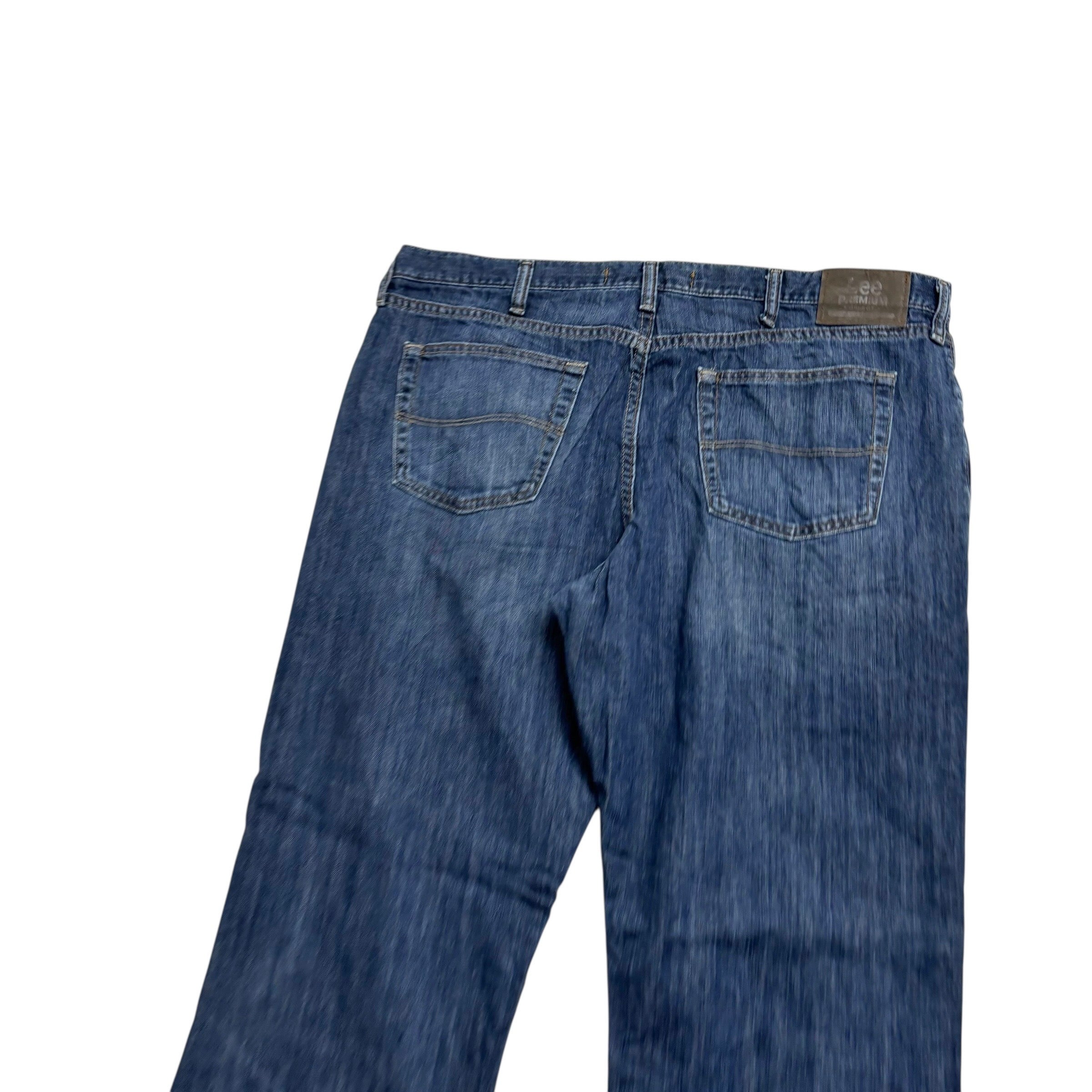 Lee Jeans W40 L30 Mens Dark Blue Regular Straight Classic Fit Vintage Denim (E)