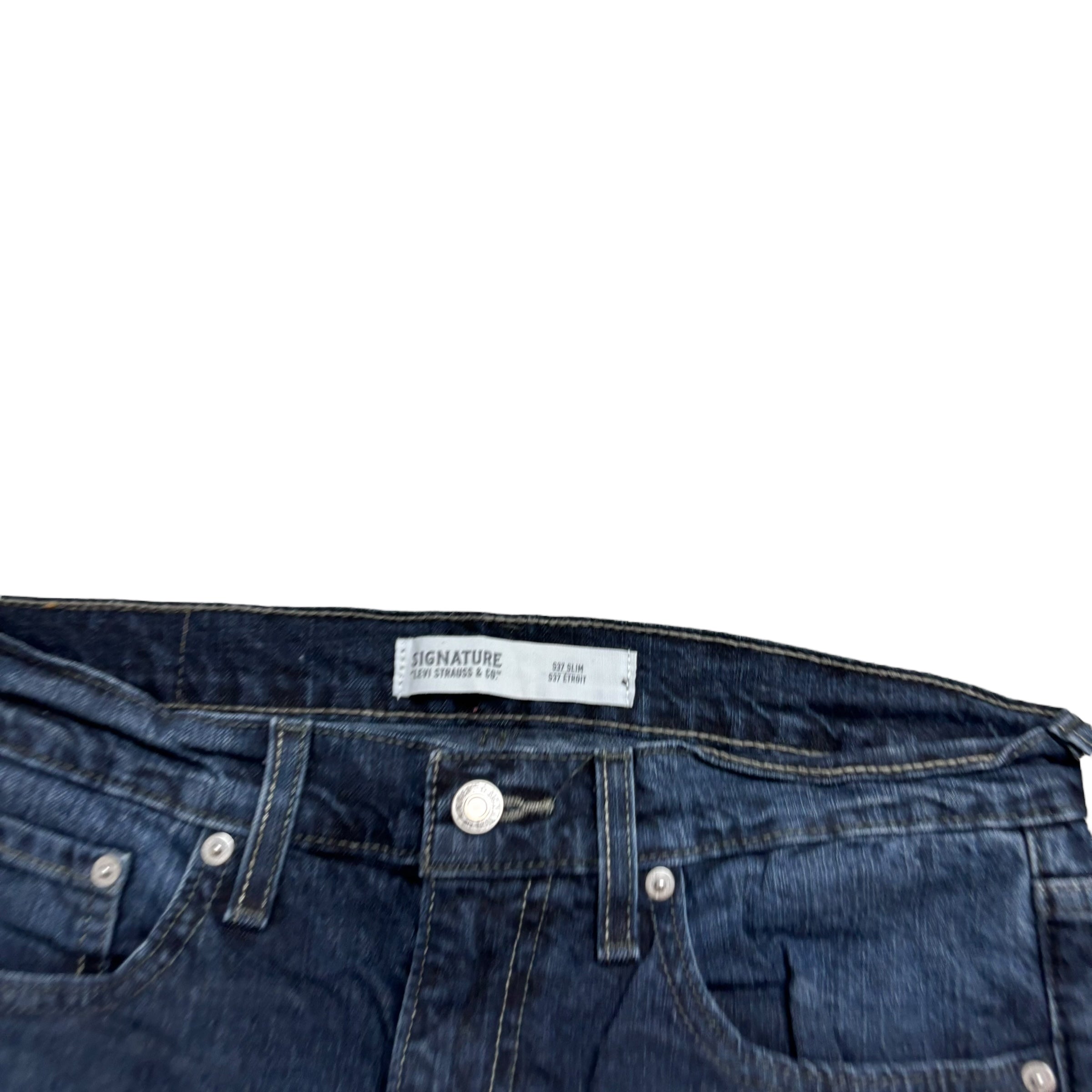 Levis Signature Jeans W33 L30 Mens Navy Blue Slim Fit Stretch Denim (E)