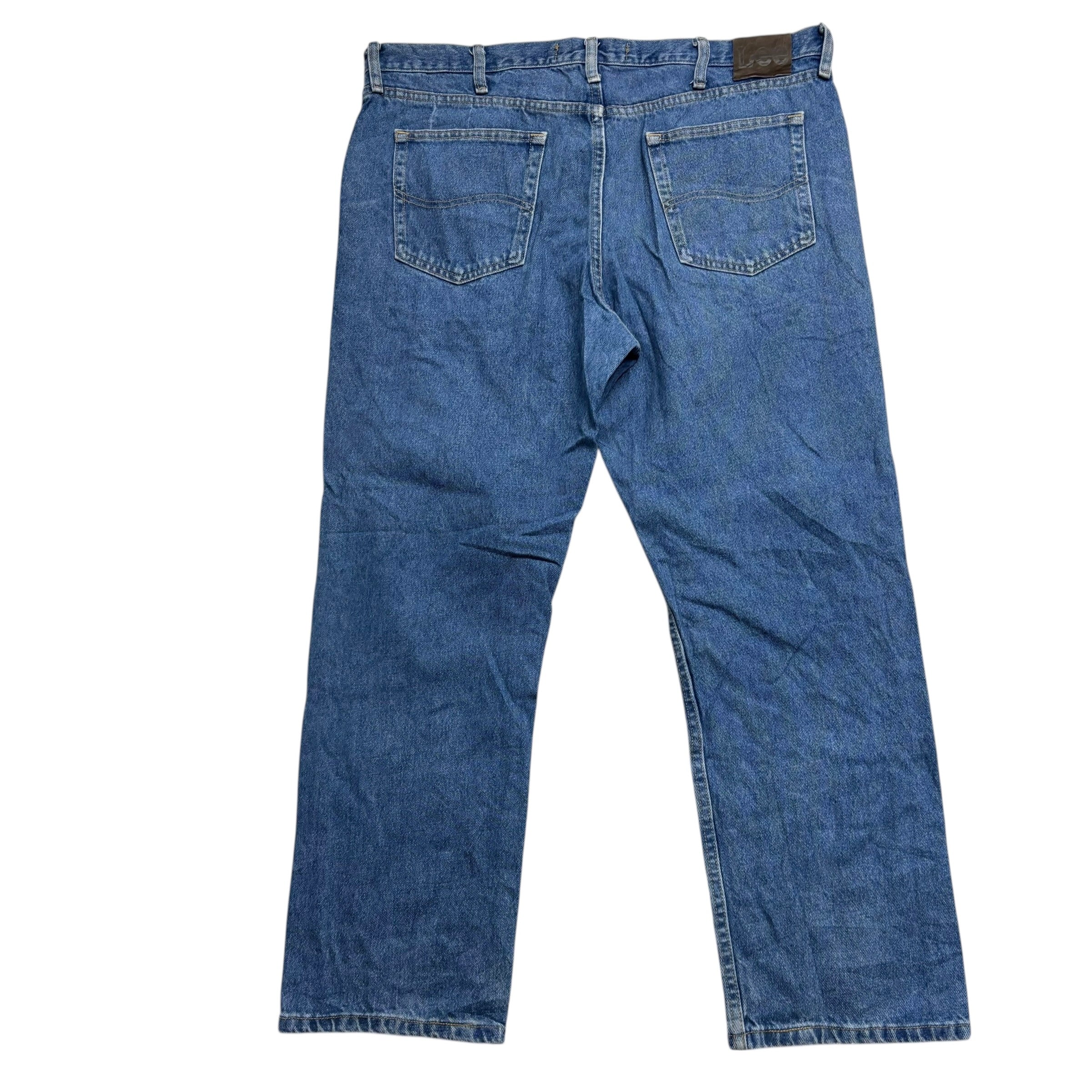 Lee Jeans W40 L30 Mens Mid Blue Regular Straight Fit Vintage Denim (E)