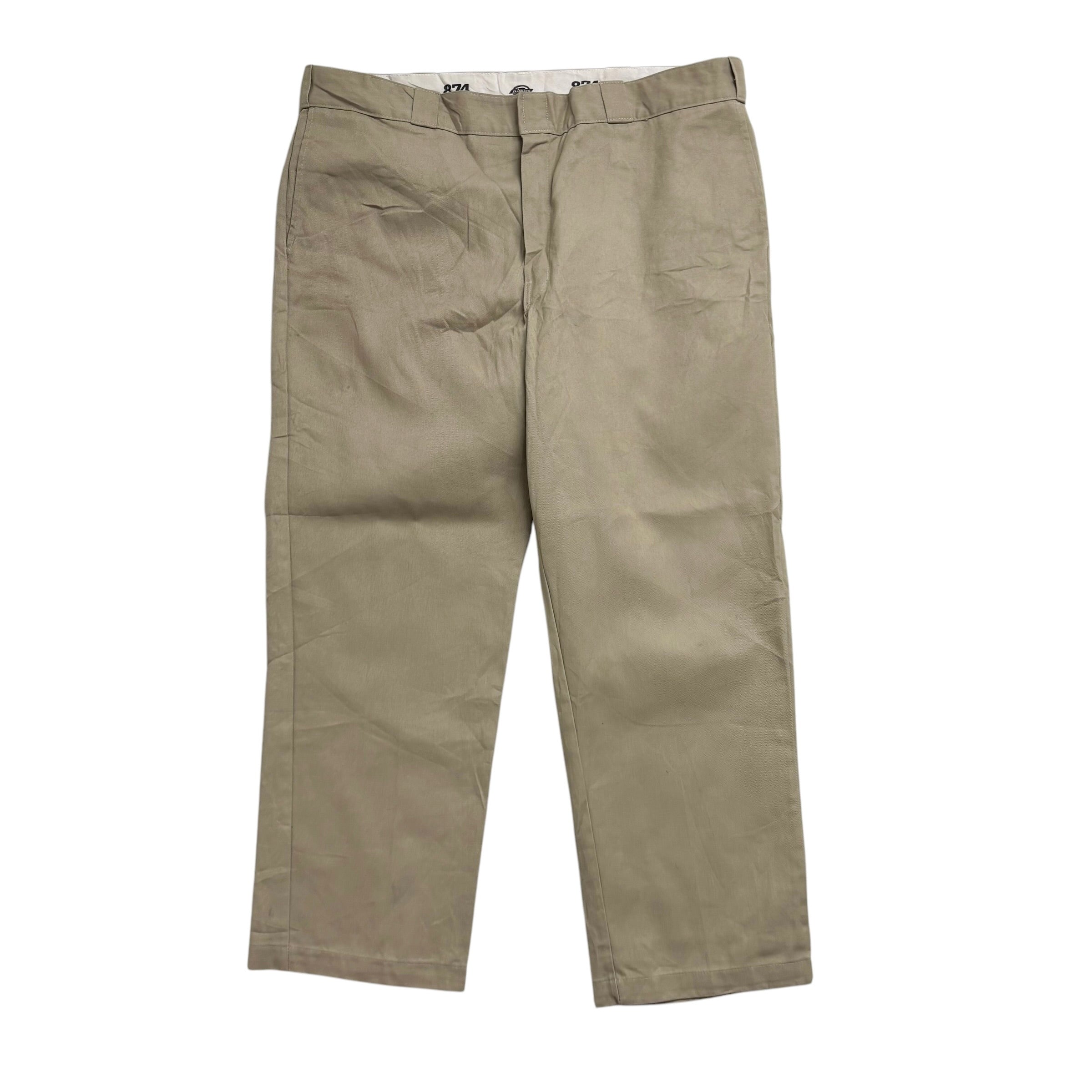 Dickies 874 Trousers W42 L29 Mens Beige Pants Original Straight Fit Workwear