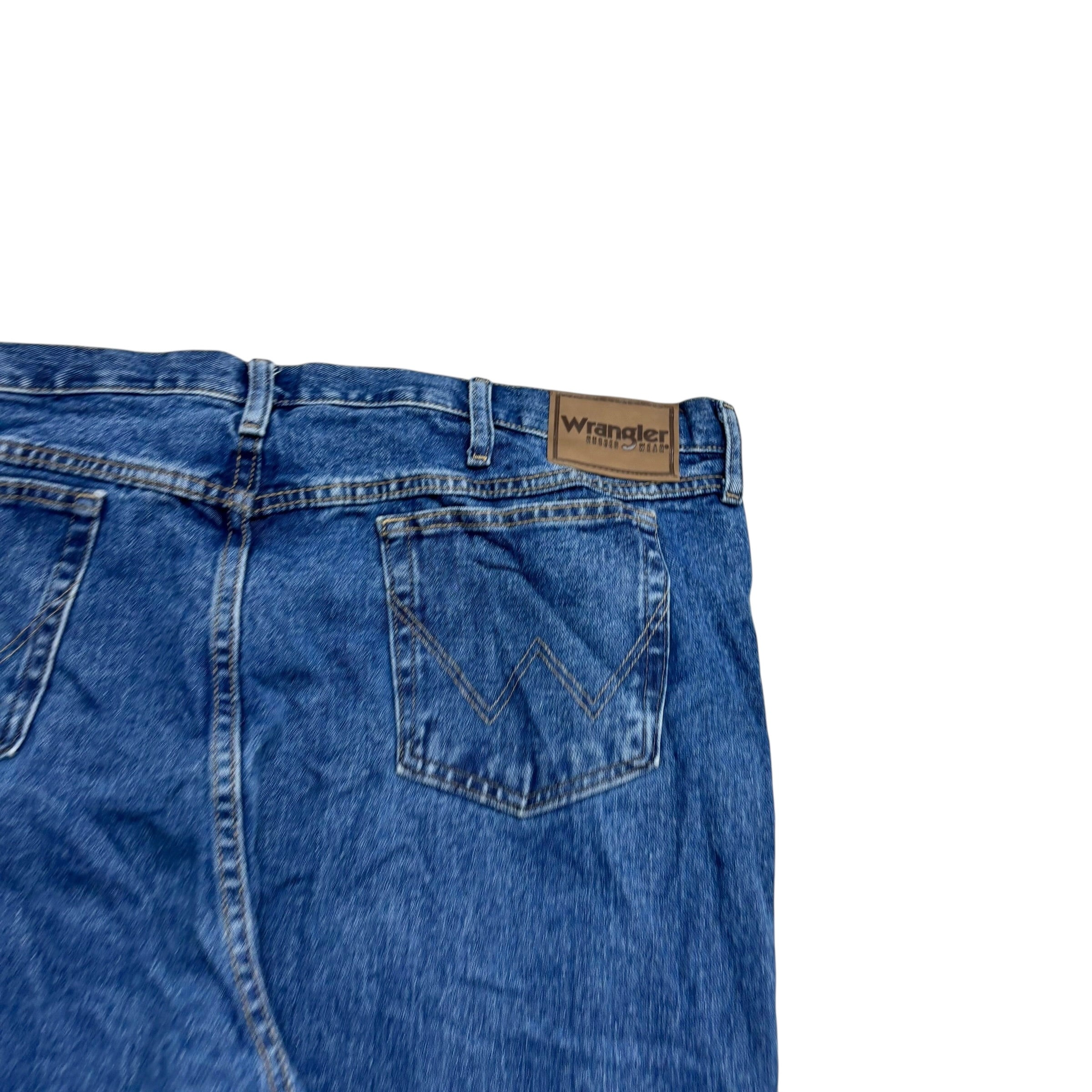 Wrangler Jeans W42 L30 Mens Mid Blue Relaxed Straight Fit Vintage Denim (E)